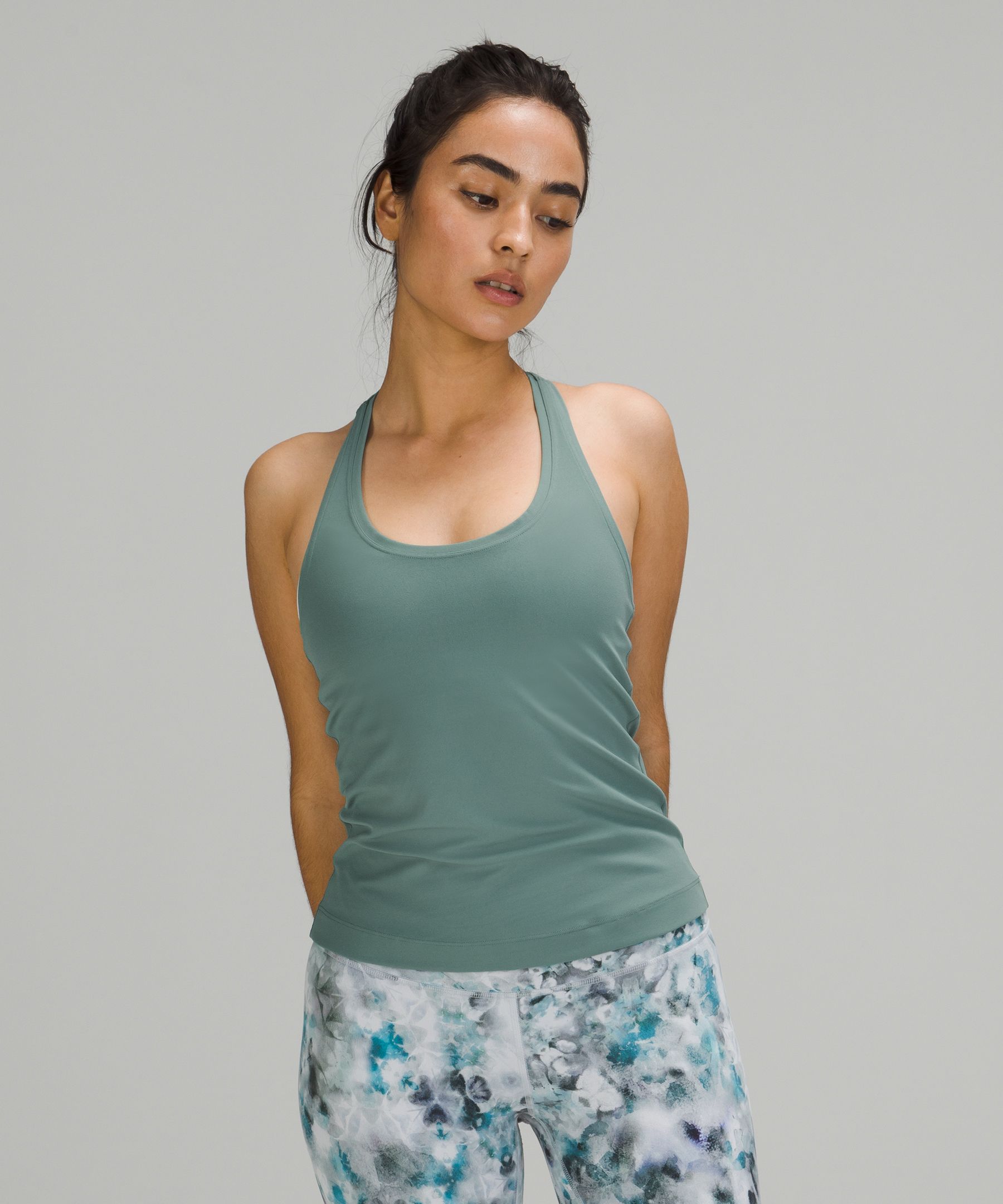 Lululemon Tank Tops For Sales - Everglade Green Womens Cool RB Short Tank  Nulu