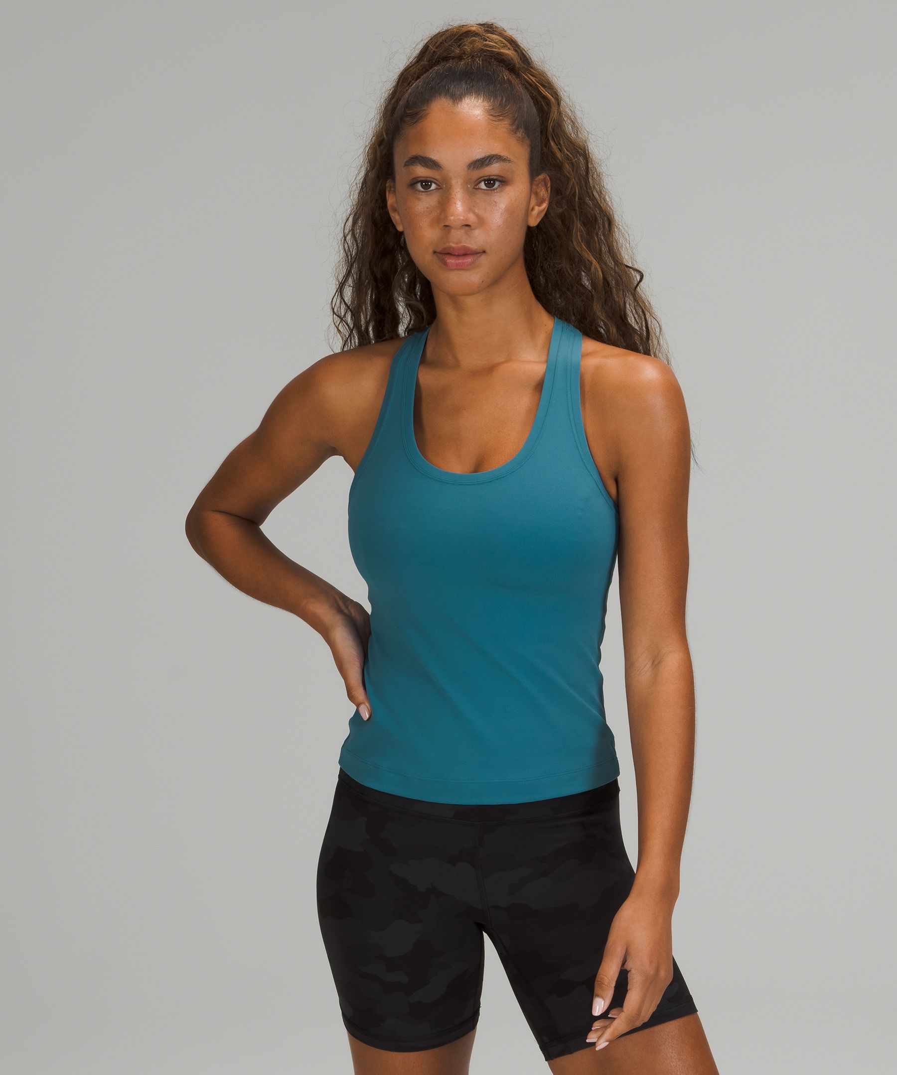 Lululemon Cool Racerback Short Tank Top Nulu In Capture Blue