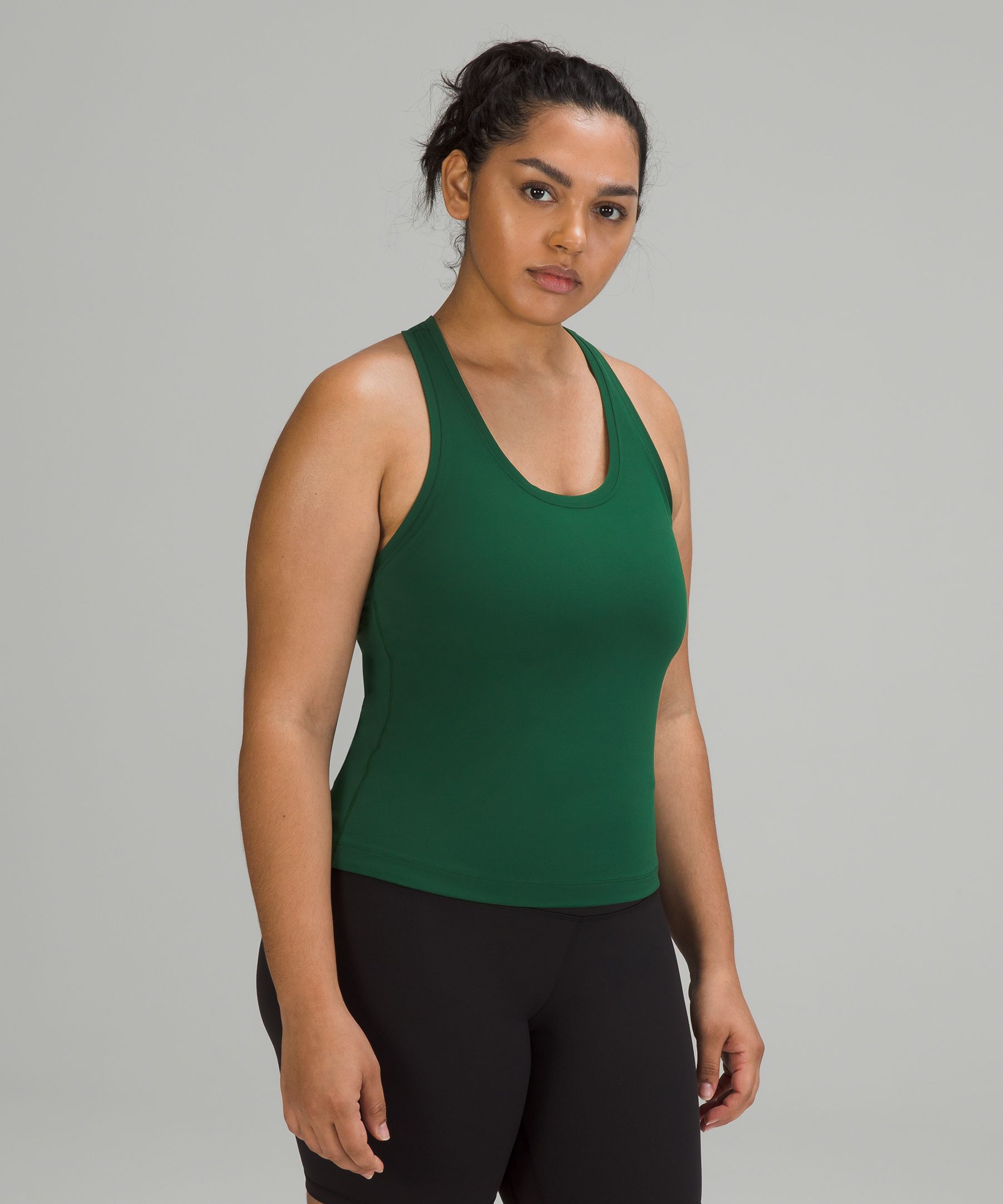 Lululemon Cool Racerback Short Tank Top Nulu In Everglade Green