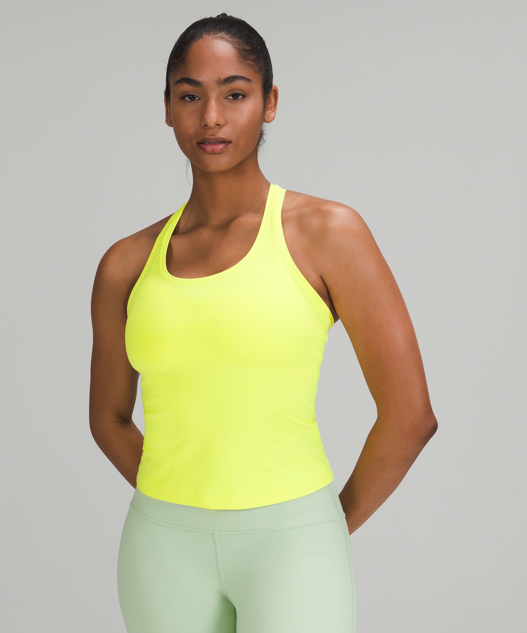 Lululemon Cool Racerback Short Tank Top Nulu In Electric Lemon
