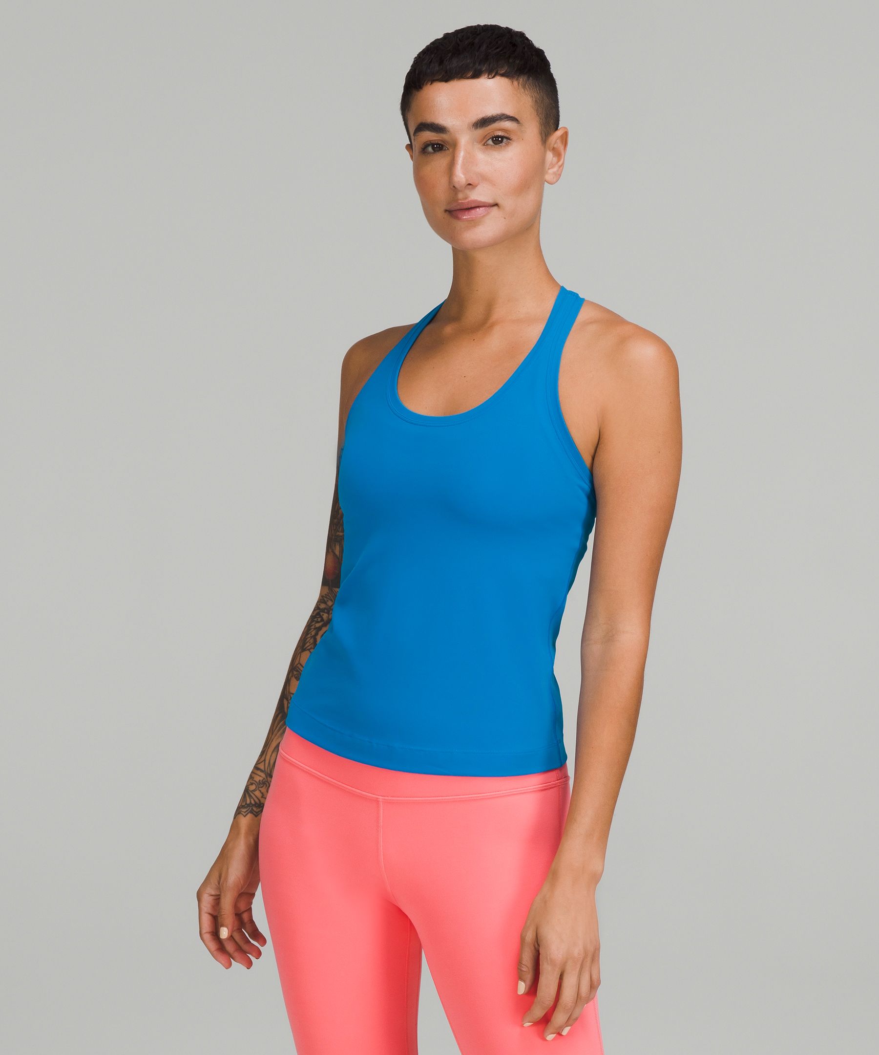 Lululemon Cool Racerback Short Tank Top Nulu In Poolside