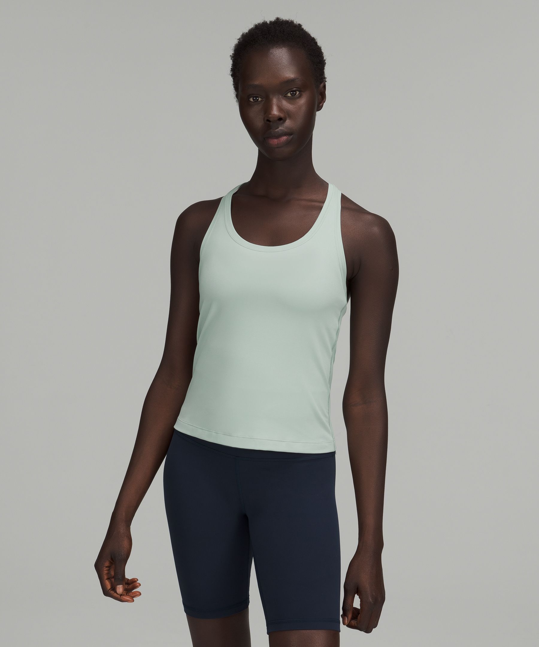 Lululemon Cool Racerback Short Tank Top Nulu In Silver Blue