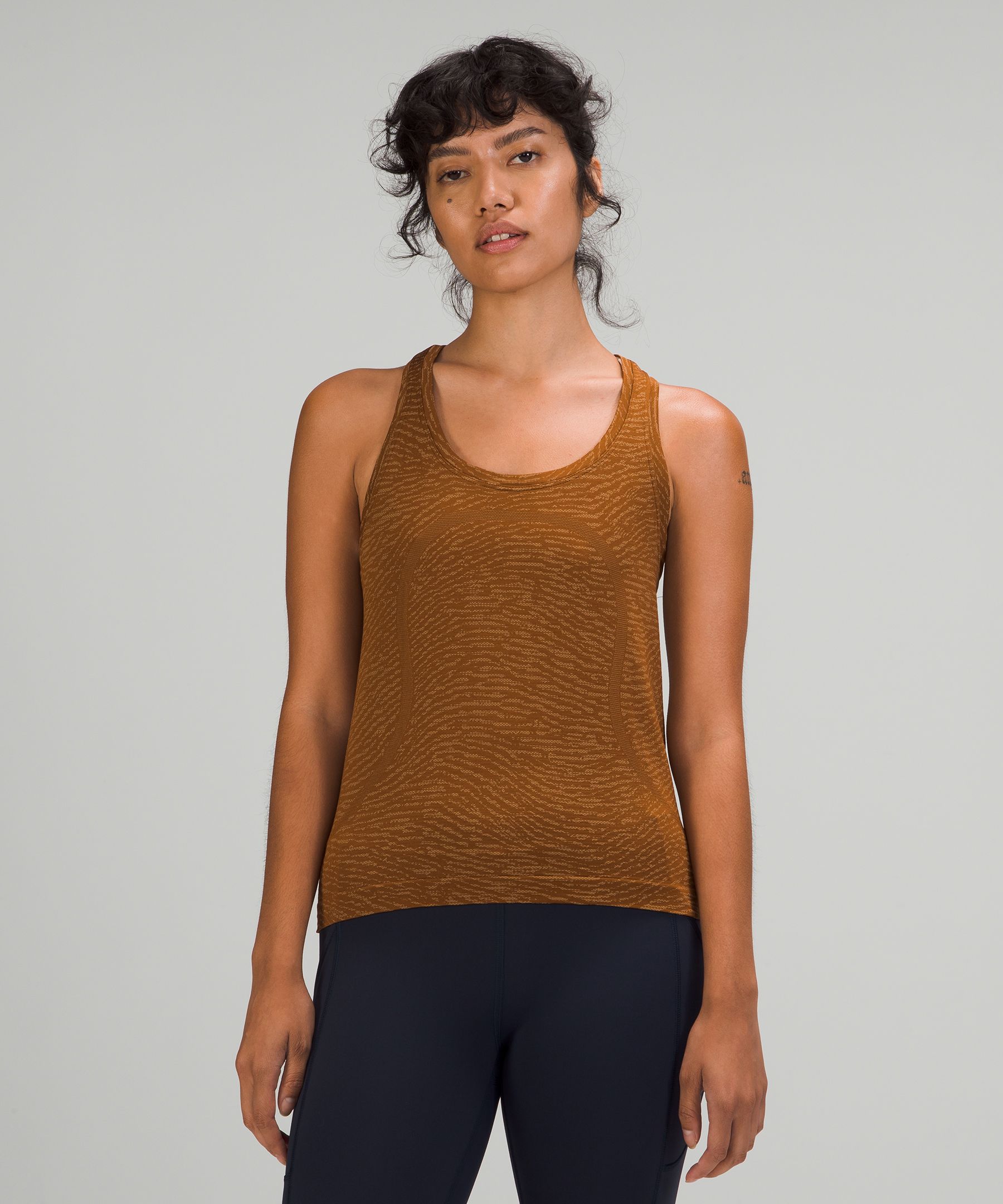 Lululemon Swiftly Tech Racerback Tank Top 2.0 Race Length In Water Surface Copper Brown/bold Beige