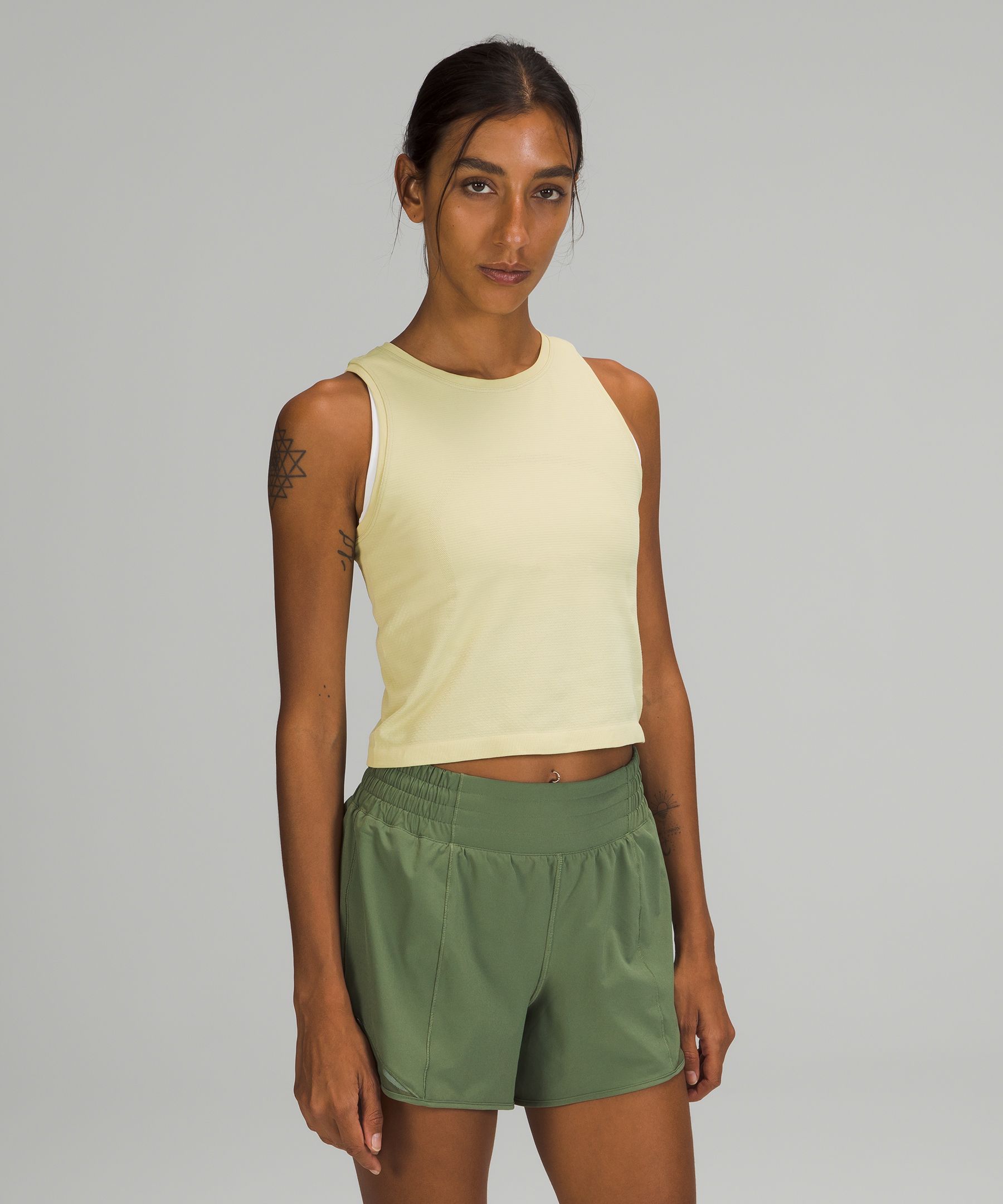 Swiftly High Neck Cropped Tank