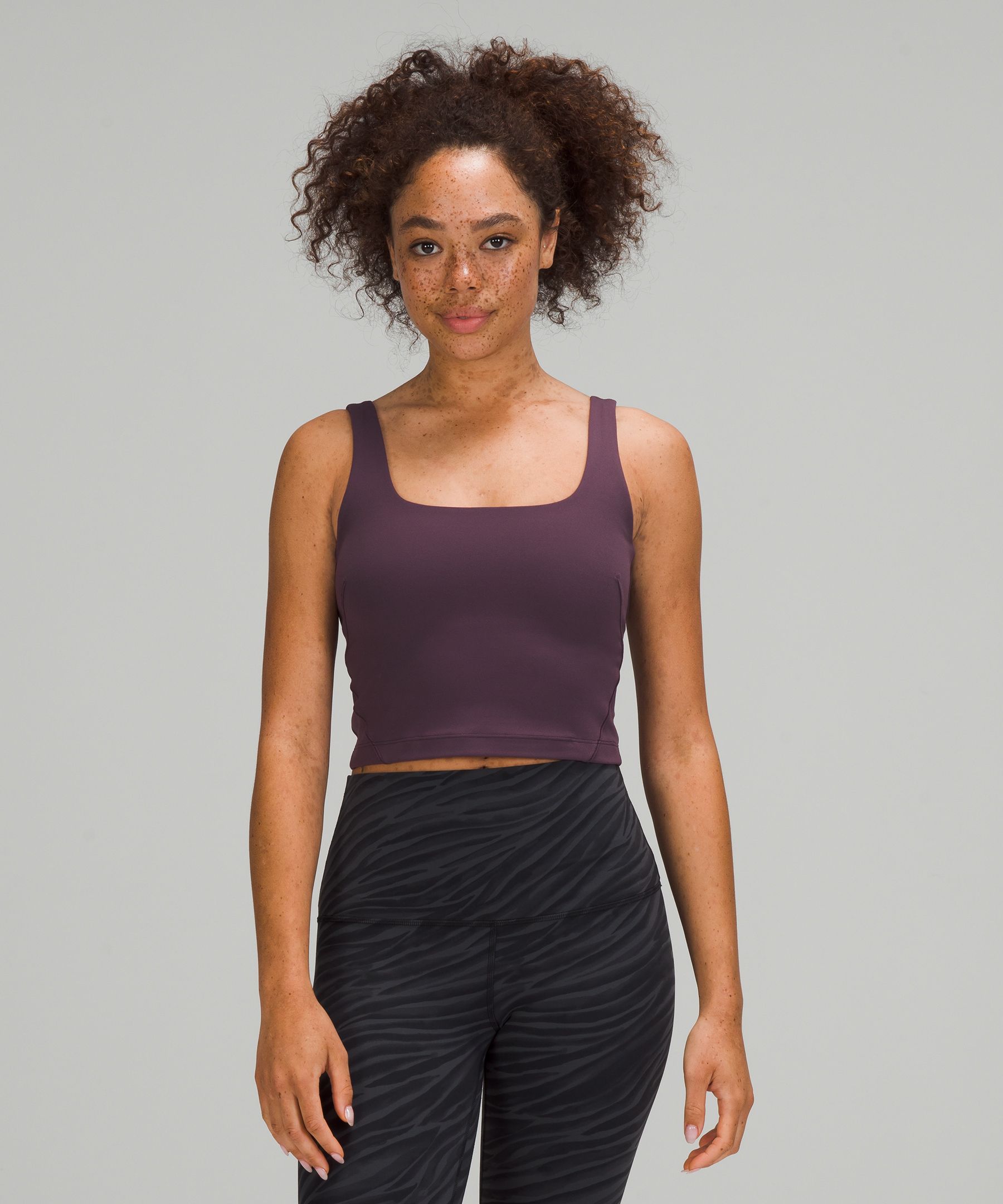 Lululemon Open-Back Cropped Training Tank Top - Mauve Grey / Shadow Grey -  lulu fanatics