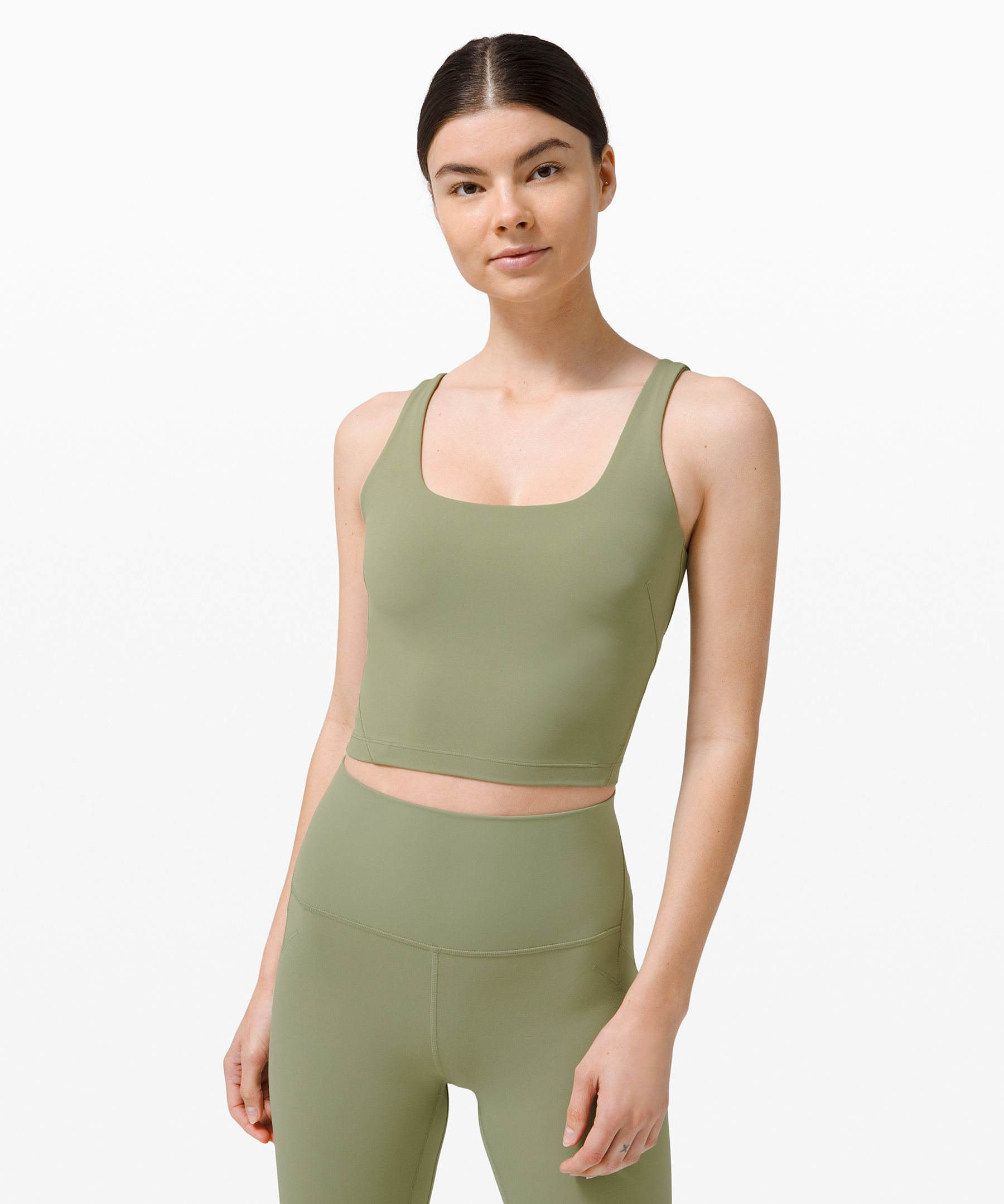 Lululemon Nulu™ Fold Tight Crop Yoga Tank Top In Green | ModeSens