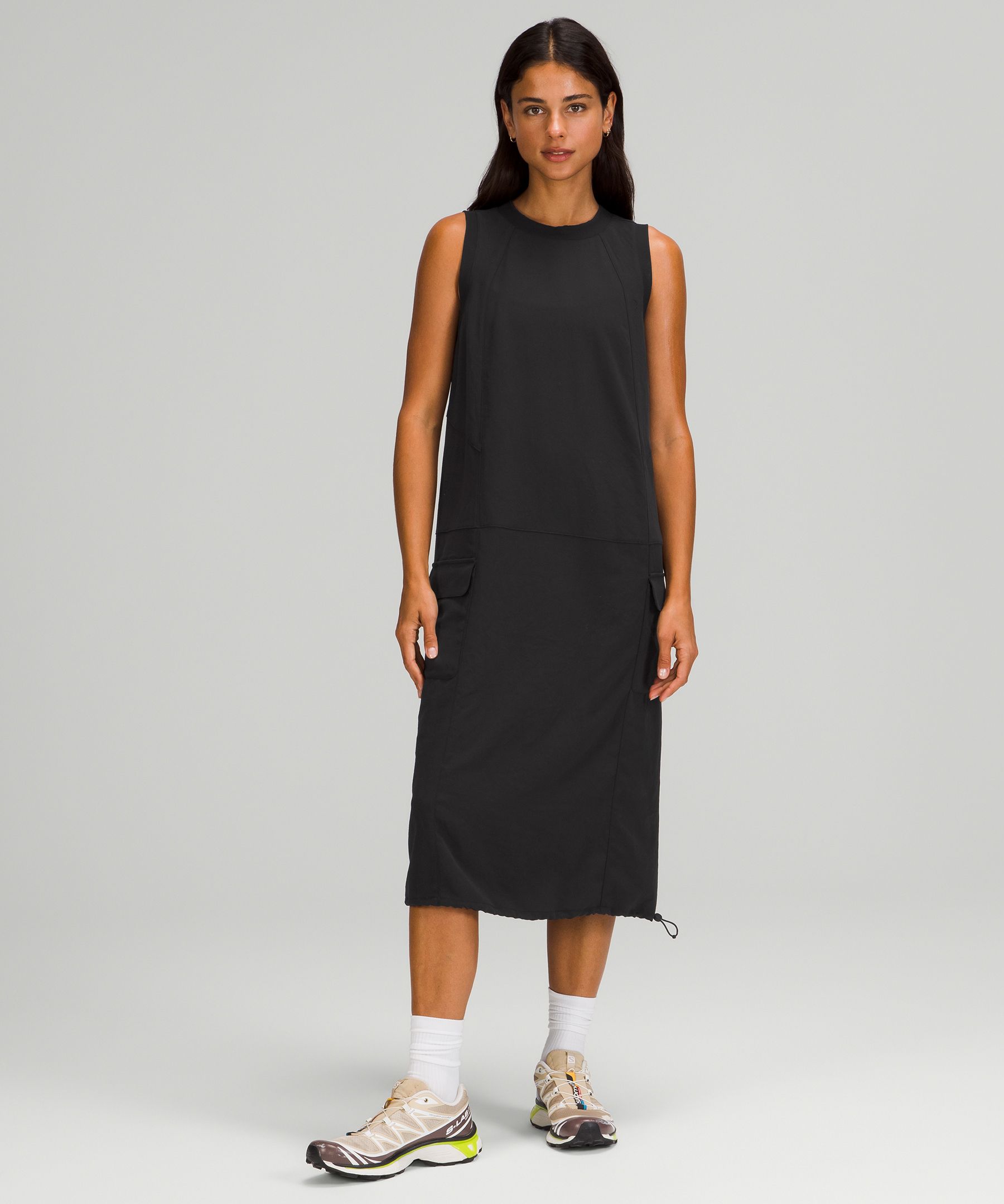 Dropped waist outlet midi dress