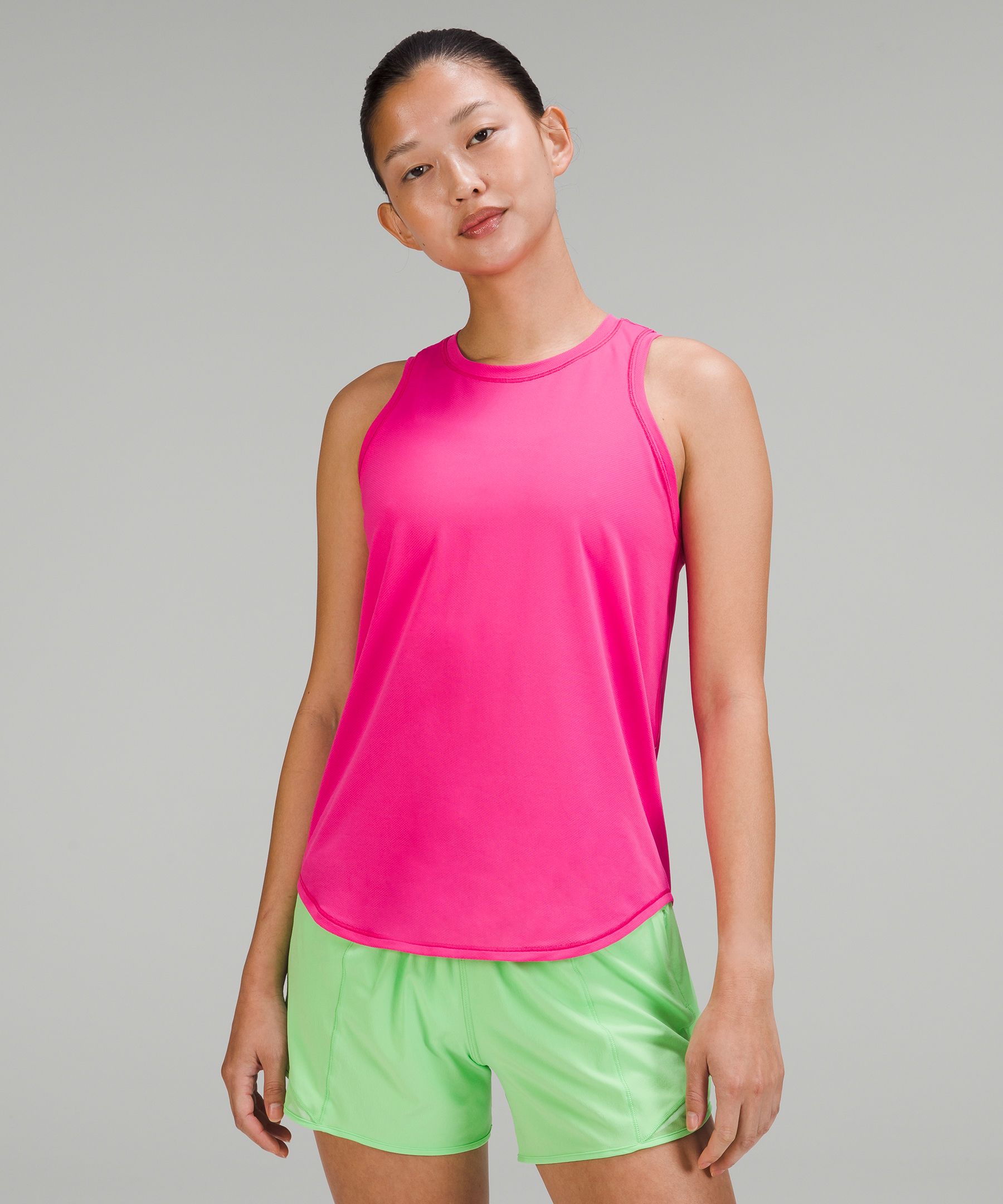 Lululemon High-neck Running And Training Tank Top In Sonic Pink