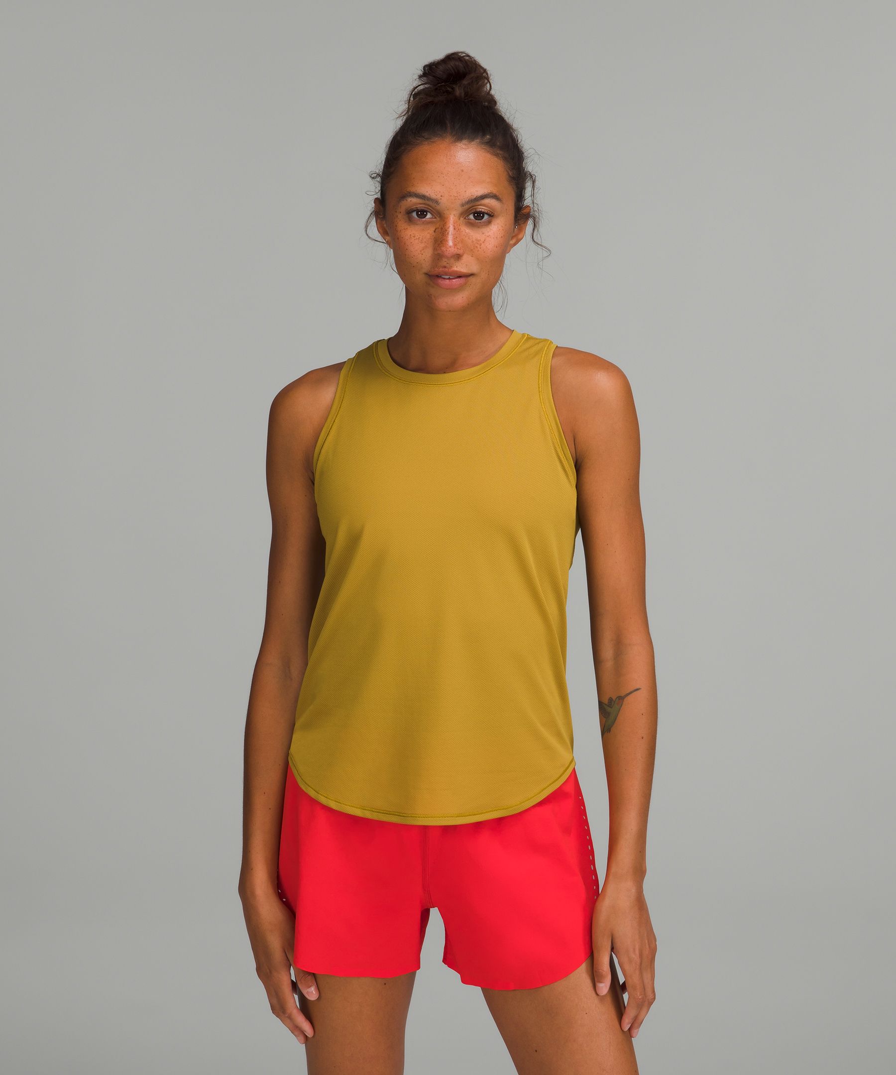 Lululemon High-neck Running And Training Tank Top In Auric Gold