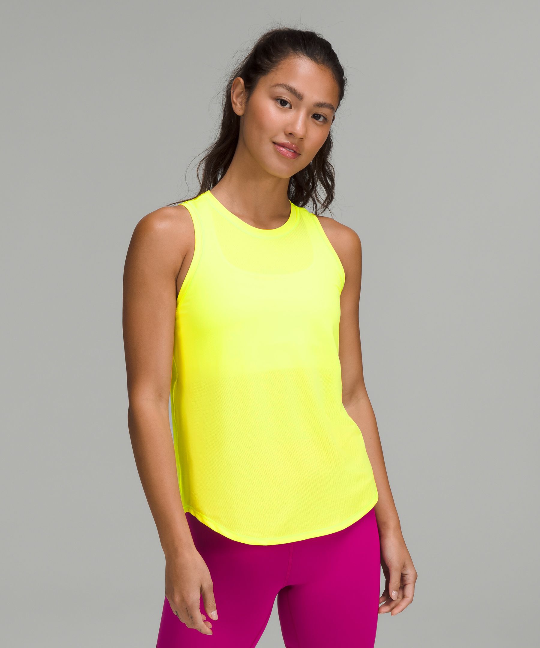 Lululemon Athletica - Run Pace Tank Top - Women's - Yellow Stripe - Size 8  