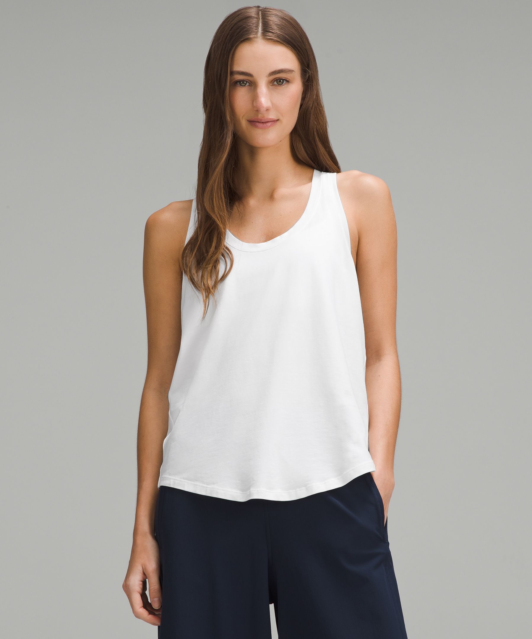 Lululemon Muscle Love Cropped Tank Top Fade In City Grit White