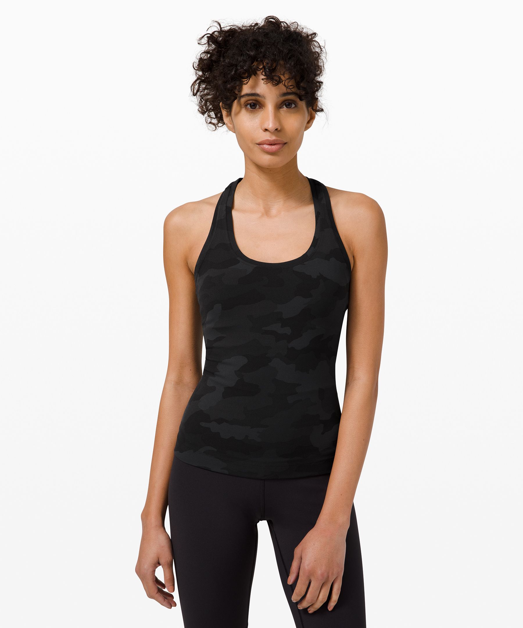 Lululemon Cool Racerback Short Tank Top Nulu In Heritage 365 Camo Deep Coal