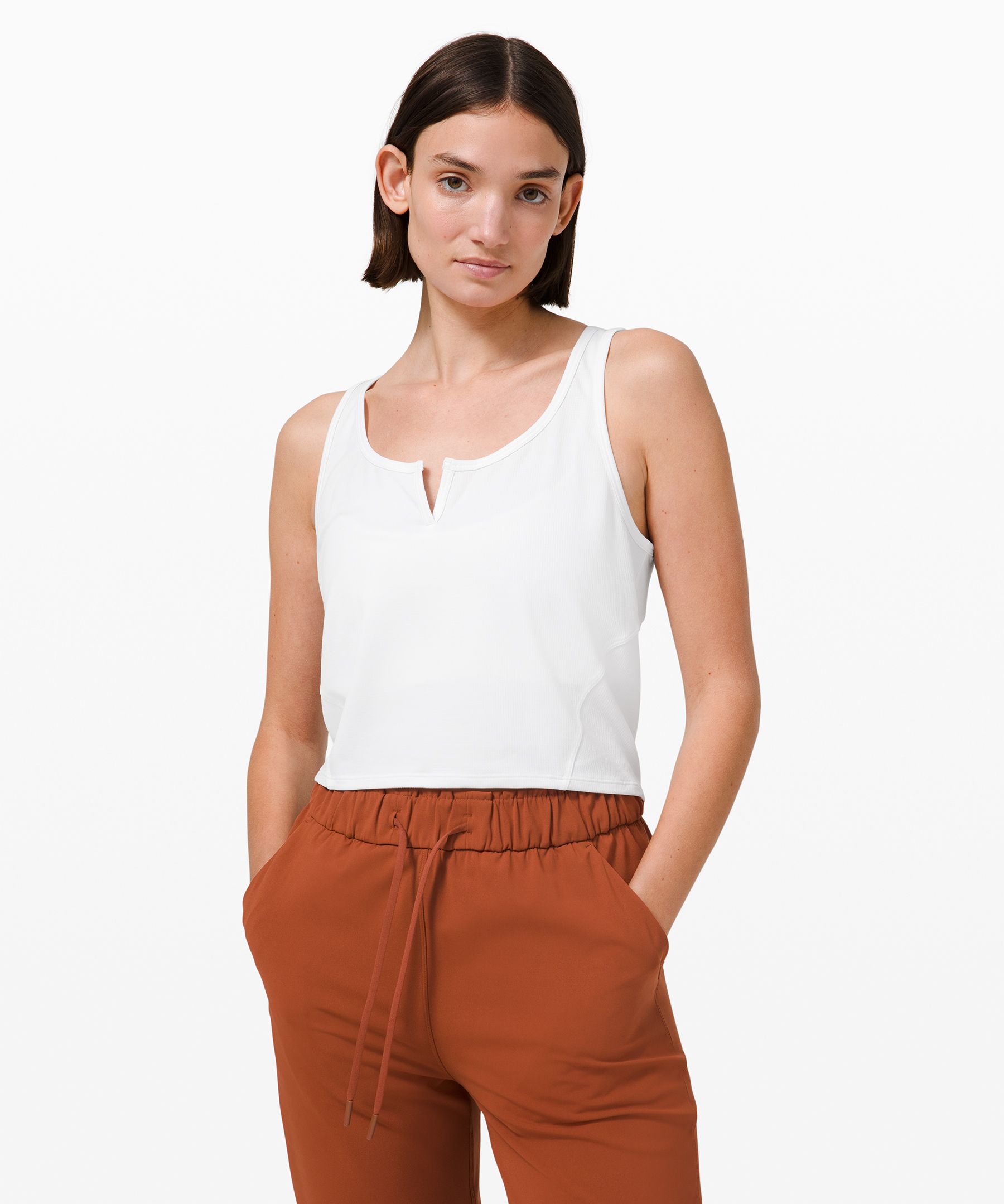 Cropped Henley Tank Top