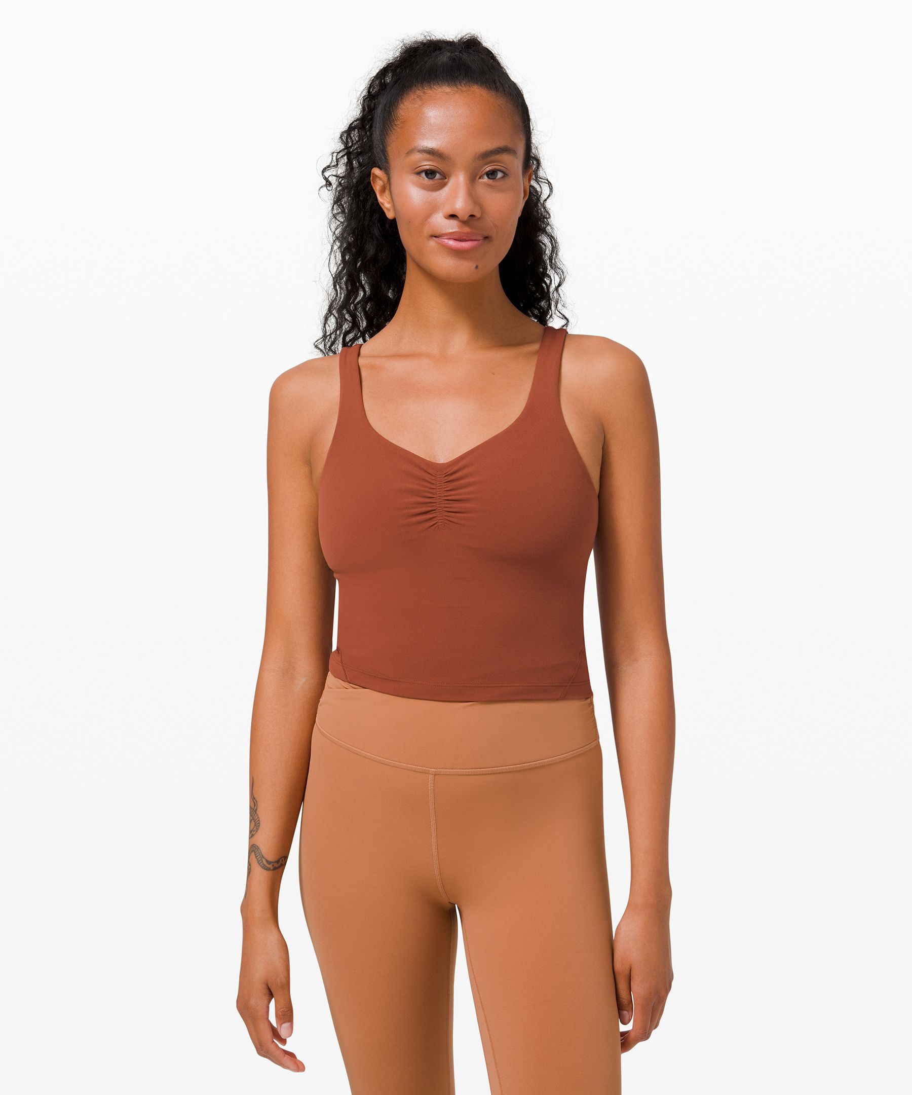 lululemon athletica Align Cropped Stretch-woven Top in Orange