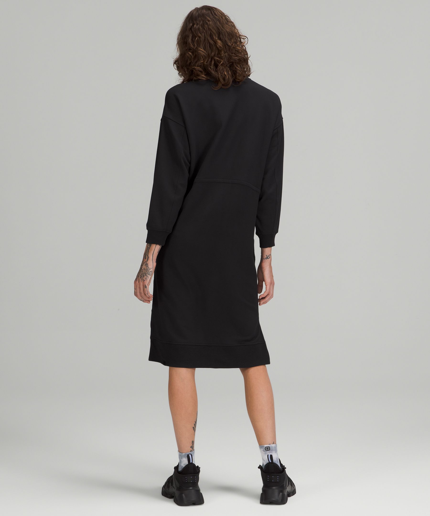 Modal Fleece Funnel-Neck Dress