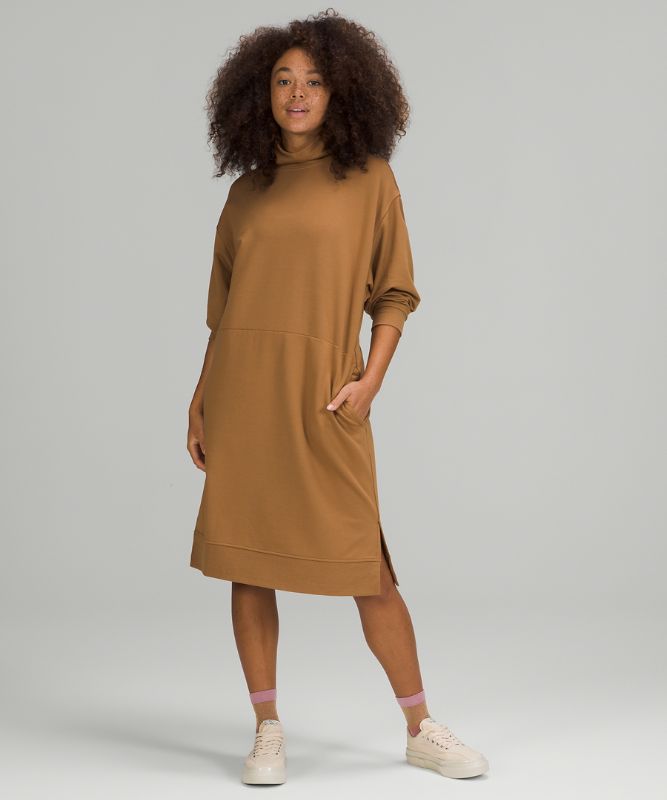Modal Fleece Funnel-Neck Dress