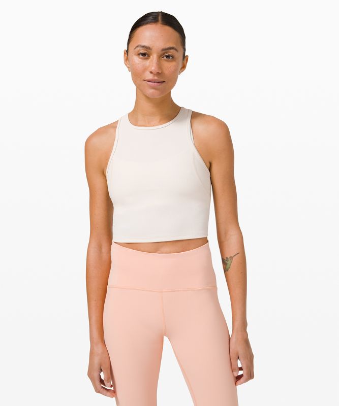 Ribbed Contoured Racerback Cropped Yoga Tank Top