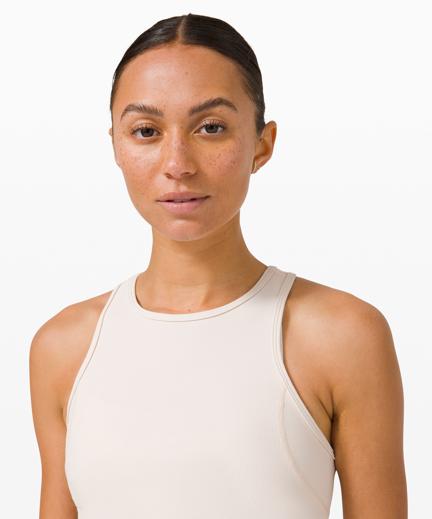 Ribbed Contoured Racerback Cropped Yoga Tank Top