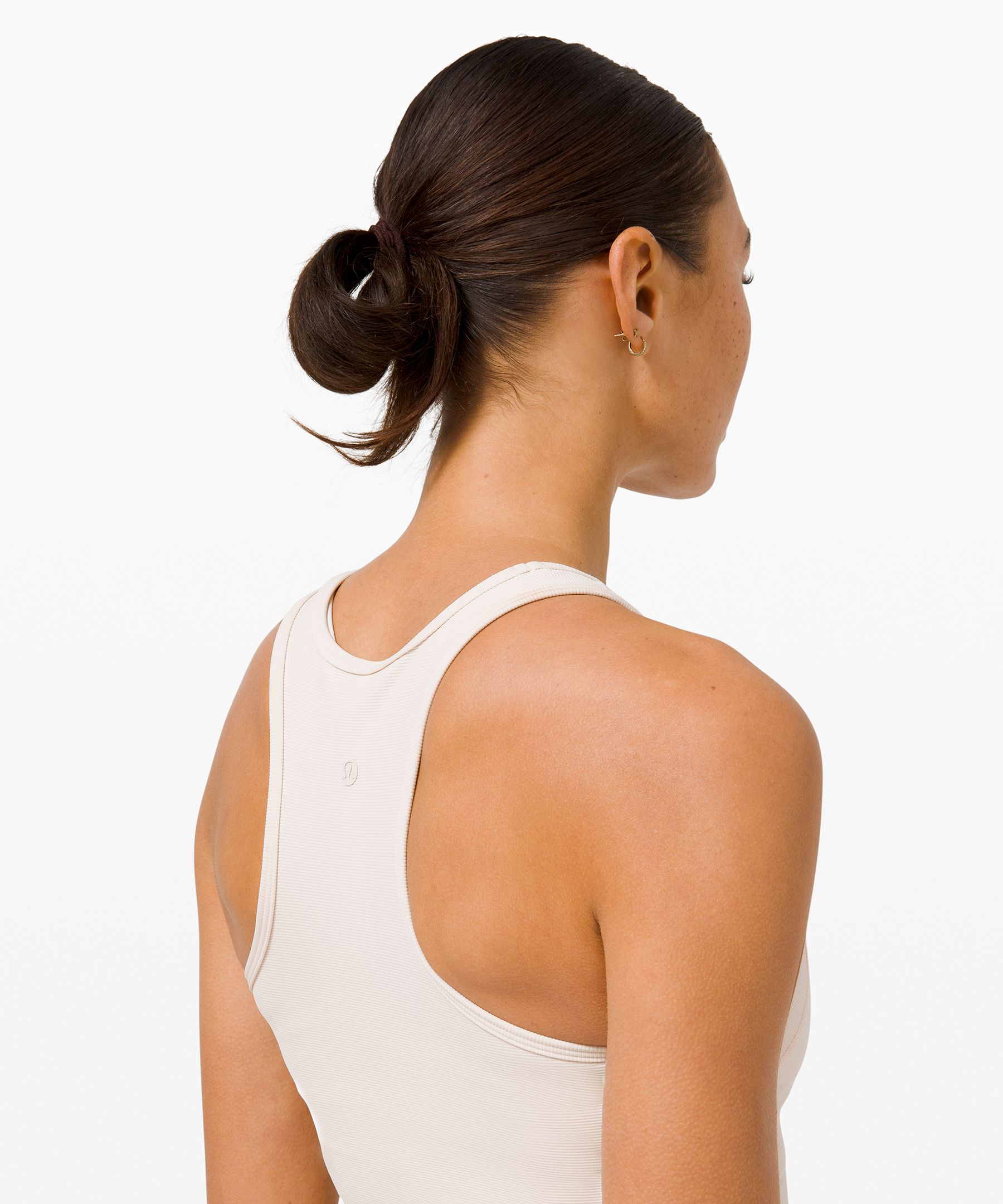 Shop Lululemon Ribbed Contoured Racerback Cropped Yoga Tank Top In