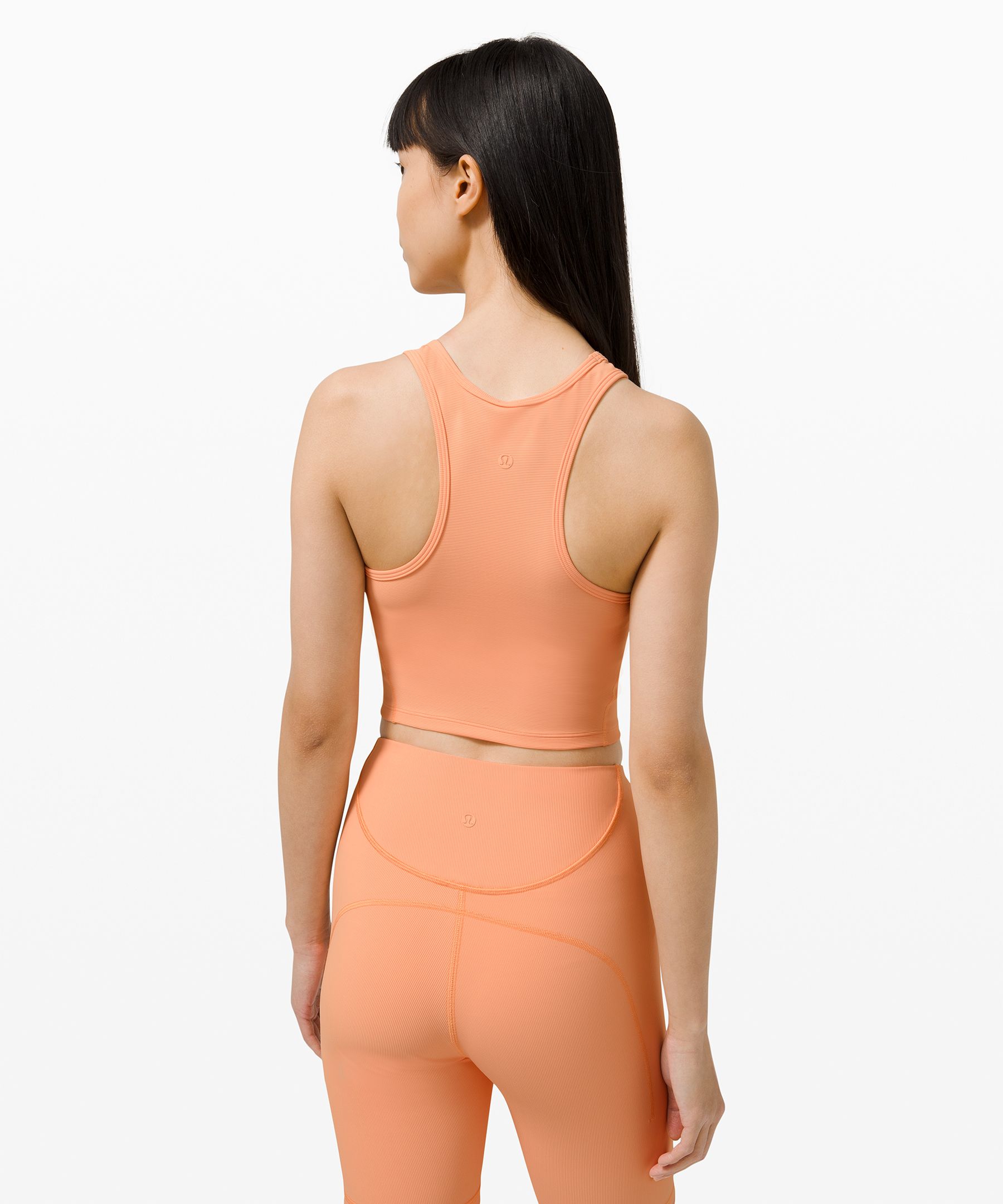 Shop Lululemon Ribbed Contoured Racerback Cropped Yoga Tank Top In