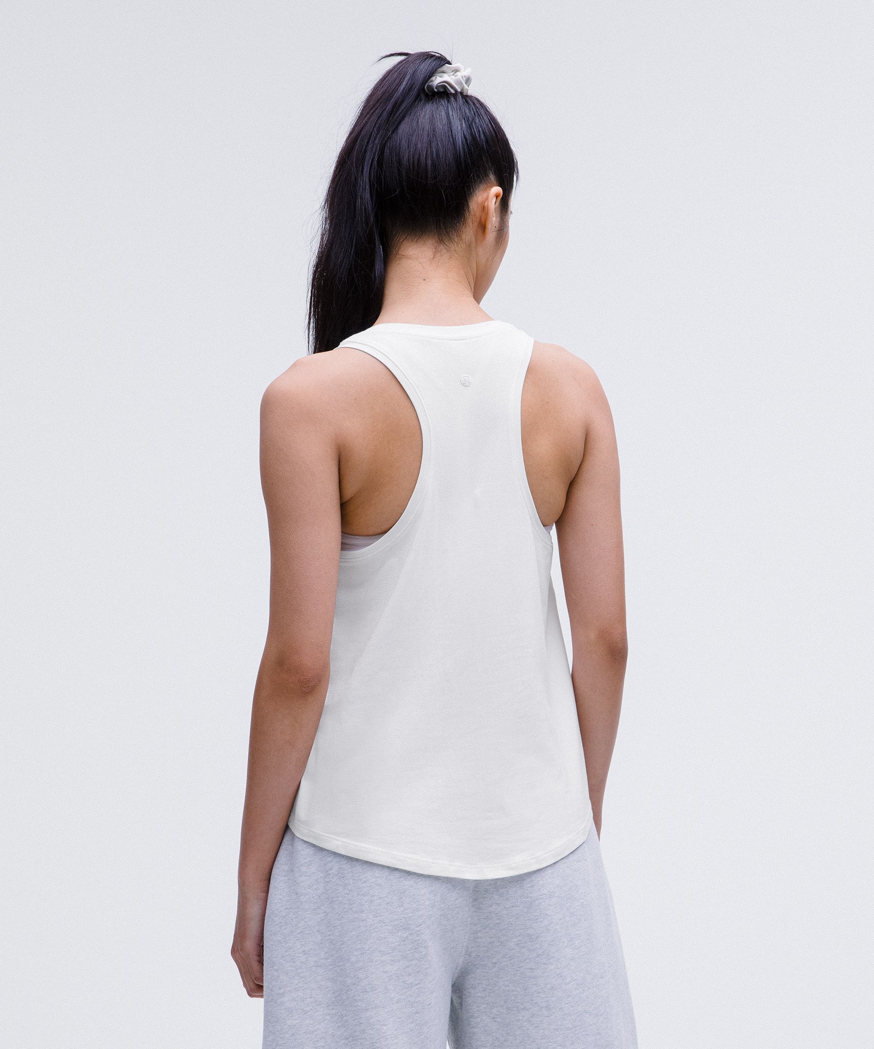 Lululemon Muscle Love Cropped Tank Top Fade In City Grit White Blue Fog