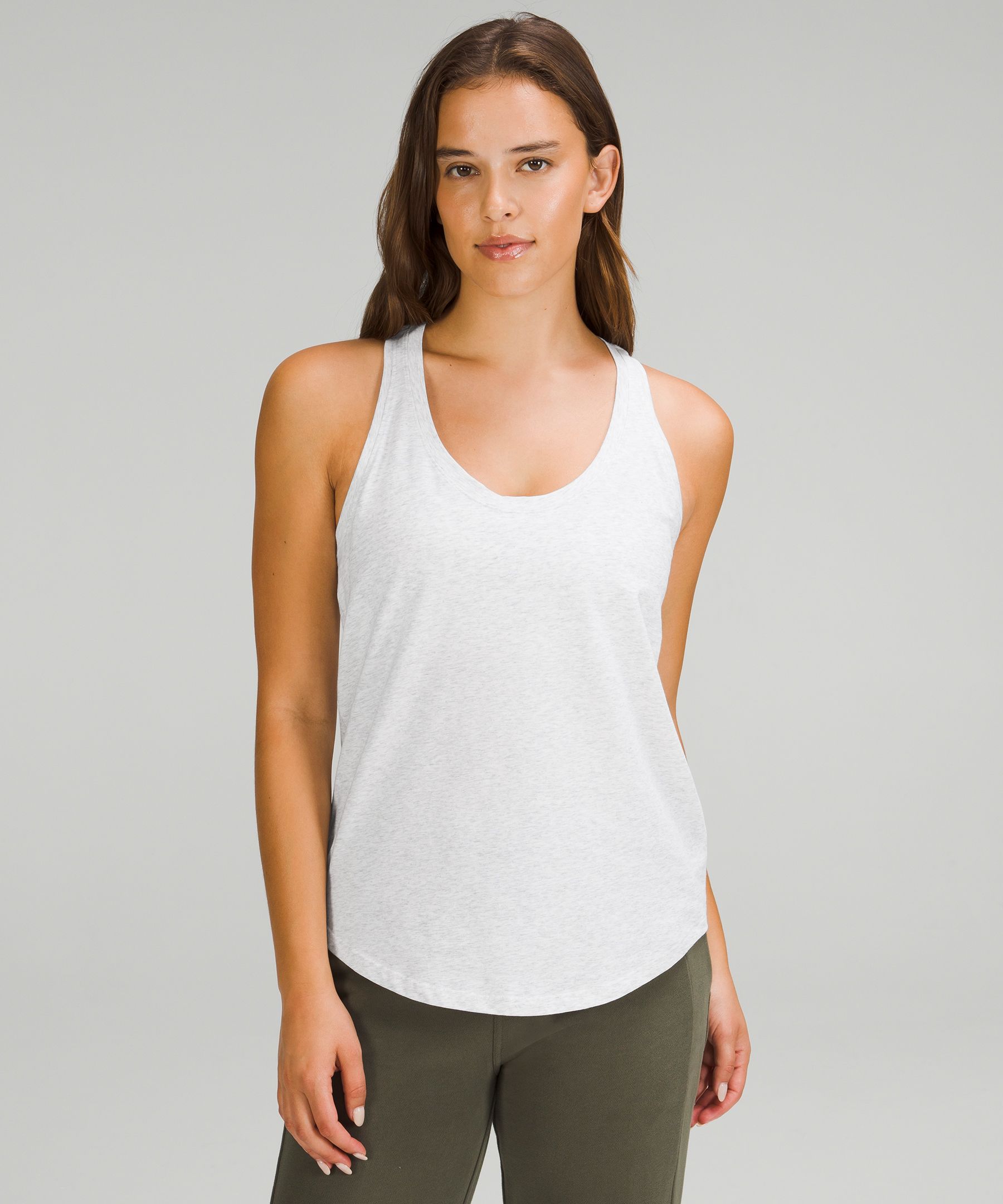 Women's Grey Mia Cotton Stretch Cross Back Crop Top