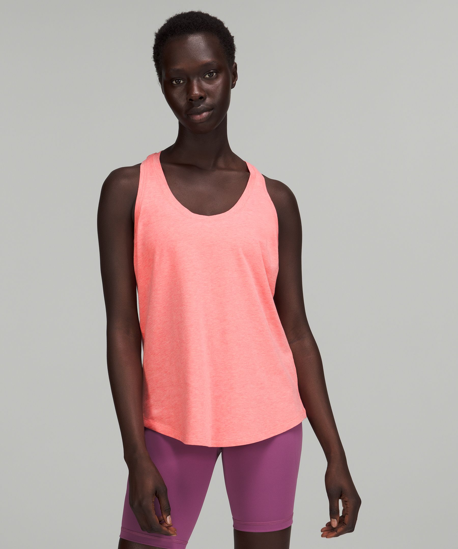 Lululemon Ebb To Street Tank Top In Heathered Pink Puff