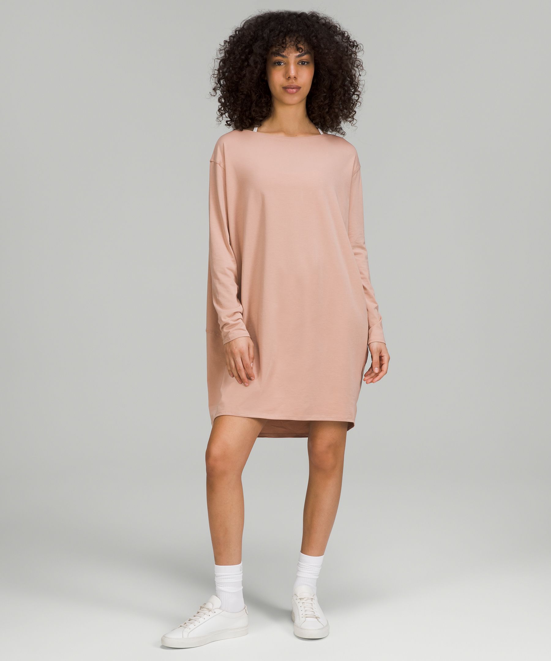 lulu long sleeve dress Lululemon Drapey Softstreme Long-sleeve Maxi In Brown sleeve maxi dress is made from a drapey Lulu Dress - Grey