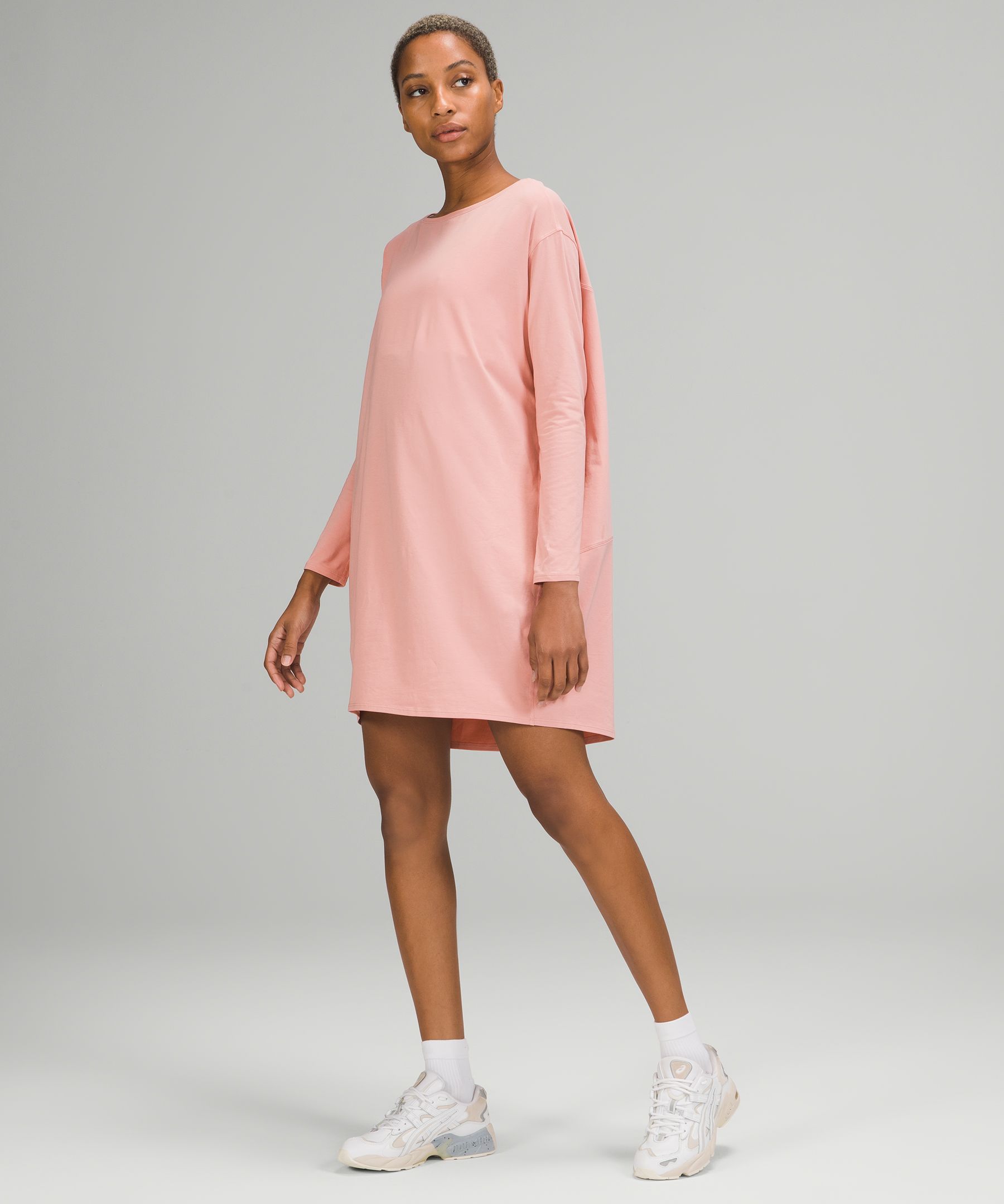 Lululemon Back In Action Long Sleeve Dress In Pink | ModeSens