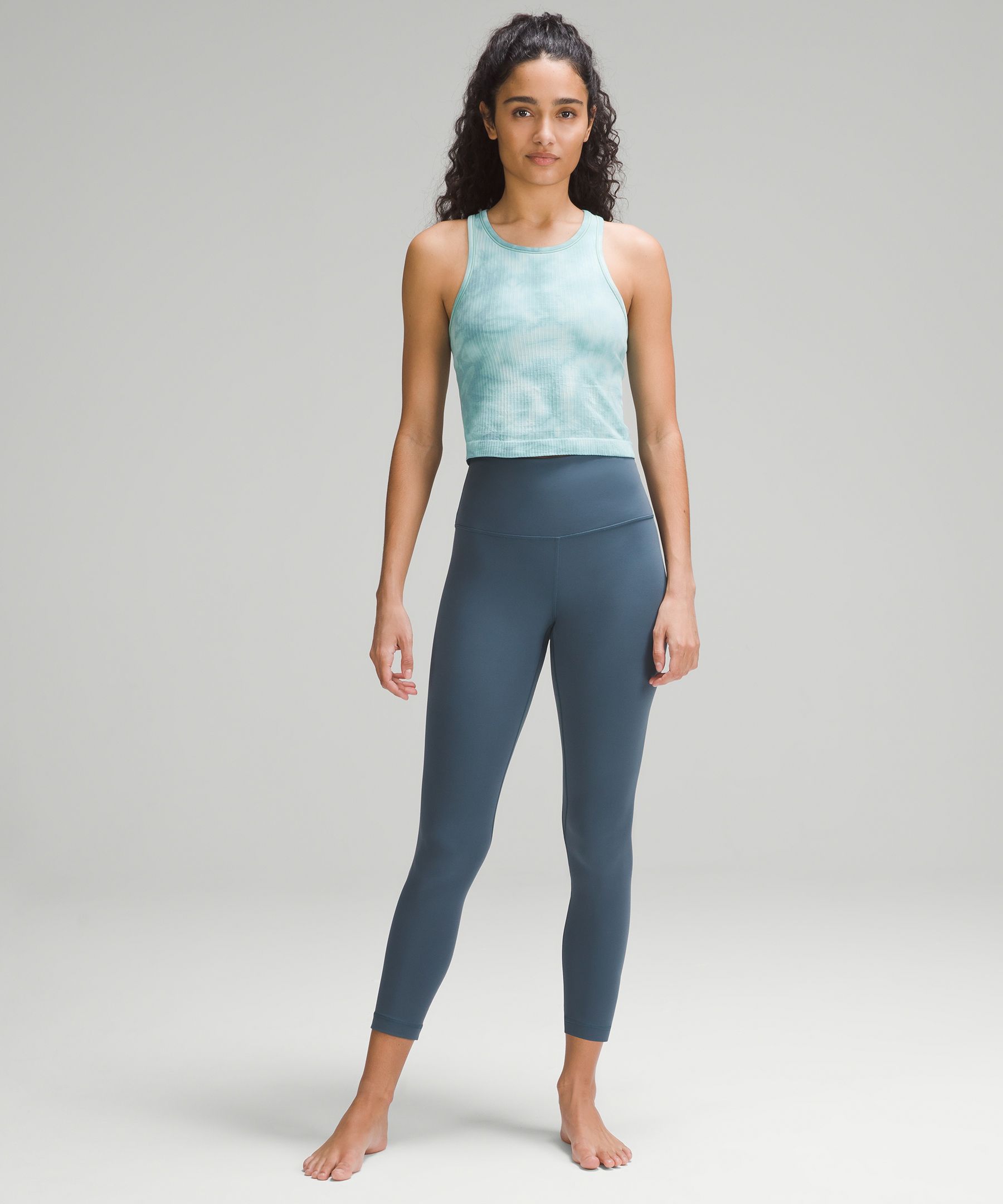 Ebb to Street Cropped Racerback Tank Top *Marble Dye