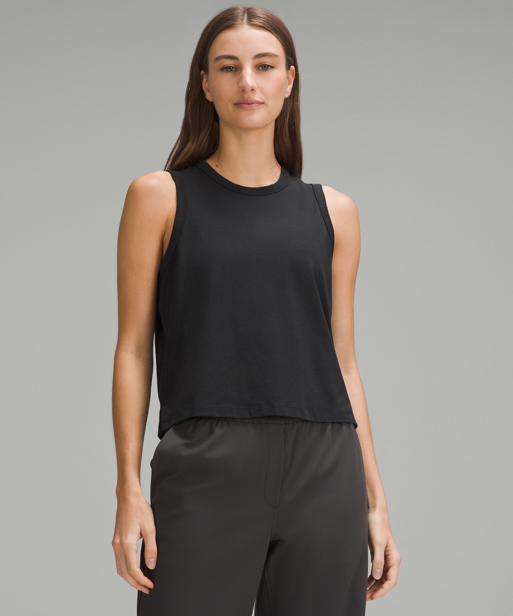 Lululemon Classic-fit Cotton-blend Tank Top In Black