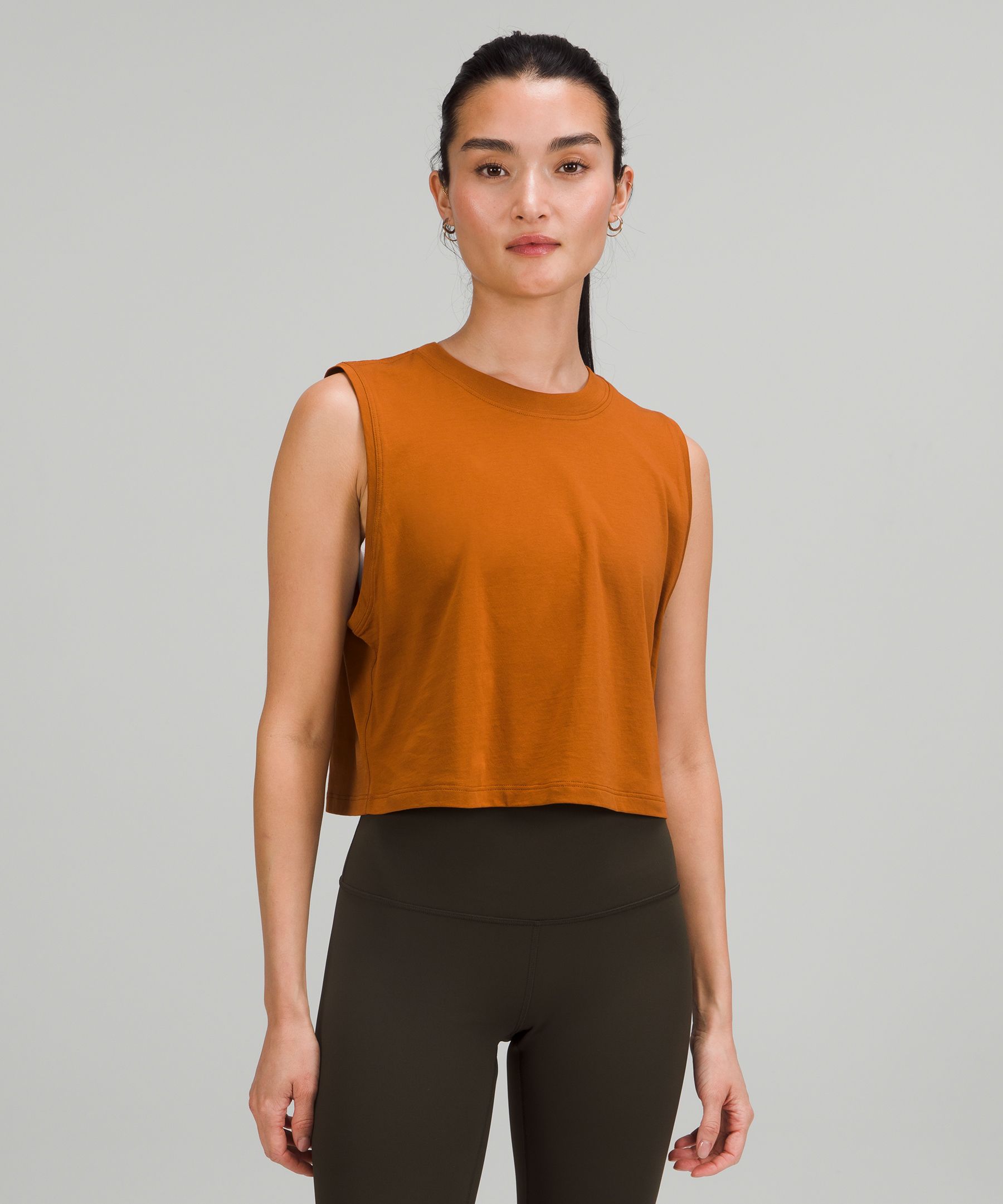 Lululemon All Yours Crop Tank Top In Brown