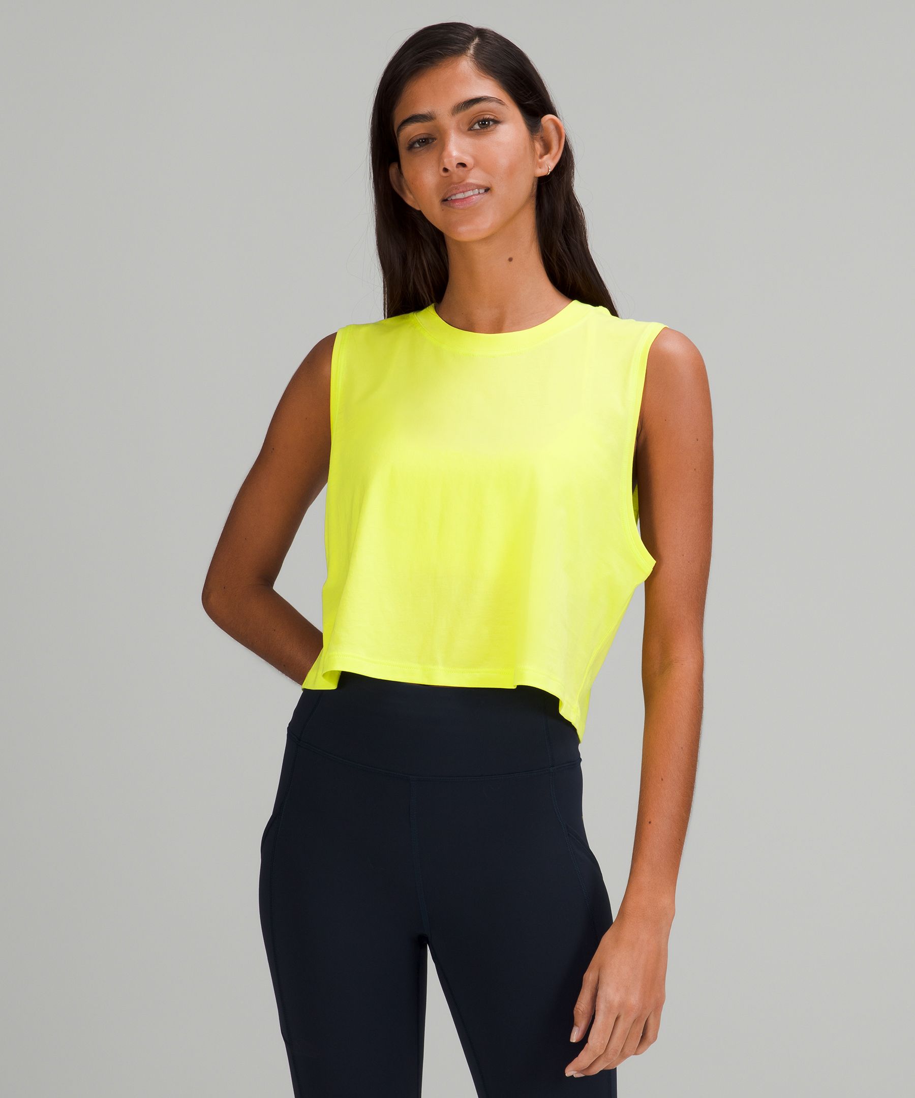 Lululemon All Yours Crop Tank Top In Yellow
