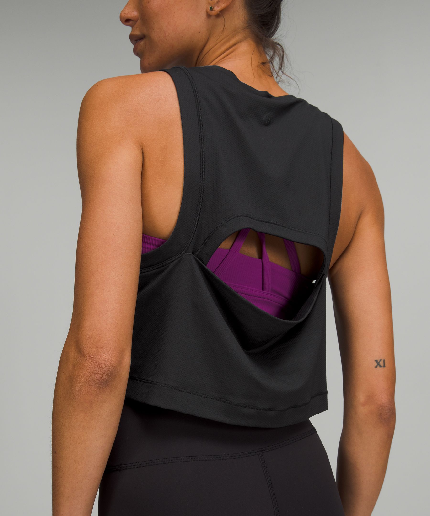 Open-Back Cropped Training Tank Top