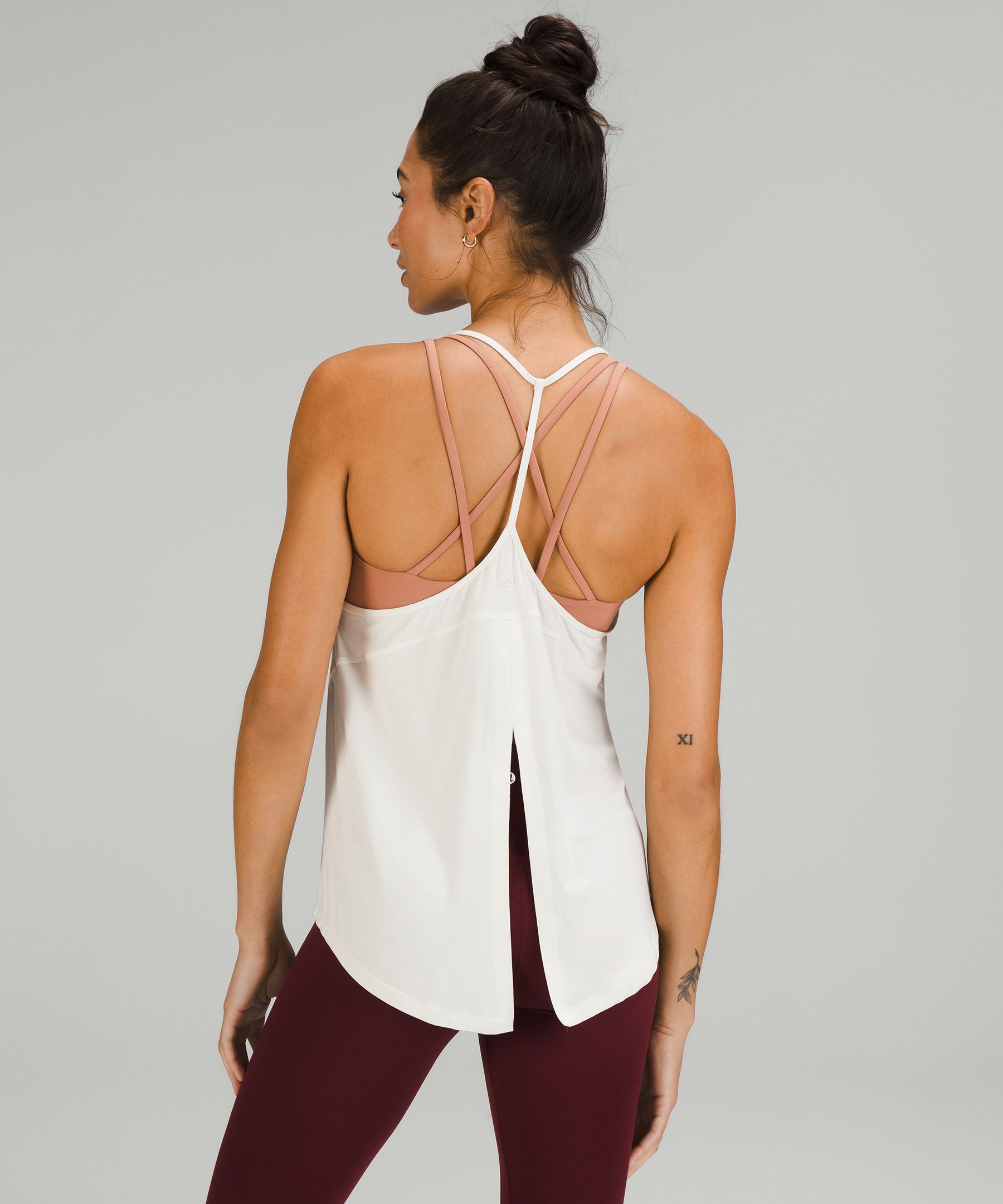 Lululemon Modal-Silk Yoga Tank Top - Silver Blue - lulu fanatics