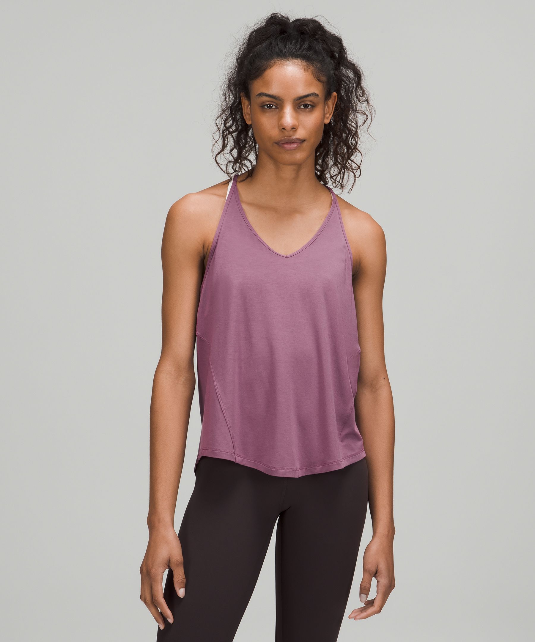 Lululemon Modal-silk Yoga Tank Top In Lemon Sorbet