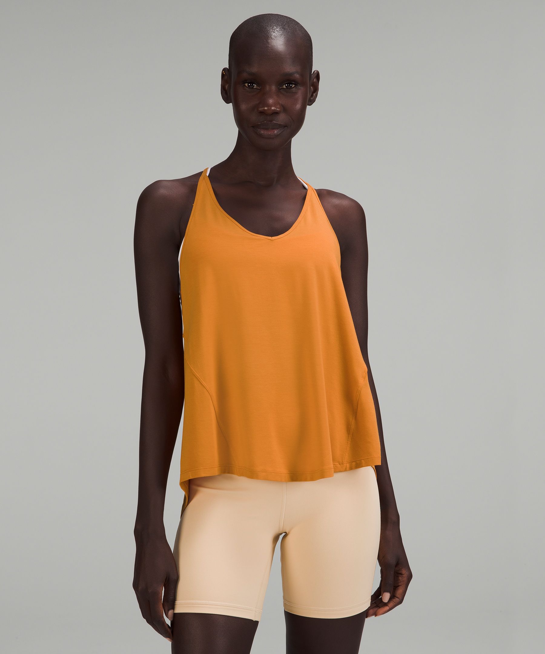 Modal-Silk Yoga Tank Top - Orange