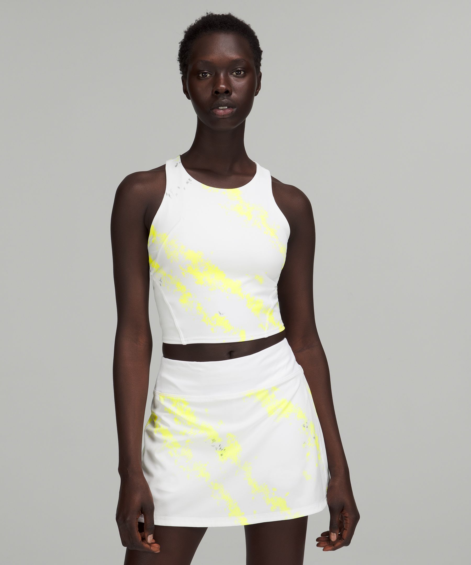 Lululemon Invigorate Training Tank Top In Cross Court Wash Electric Lemon Multi