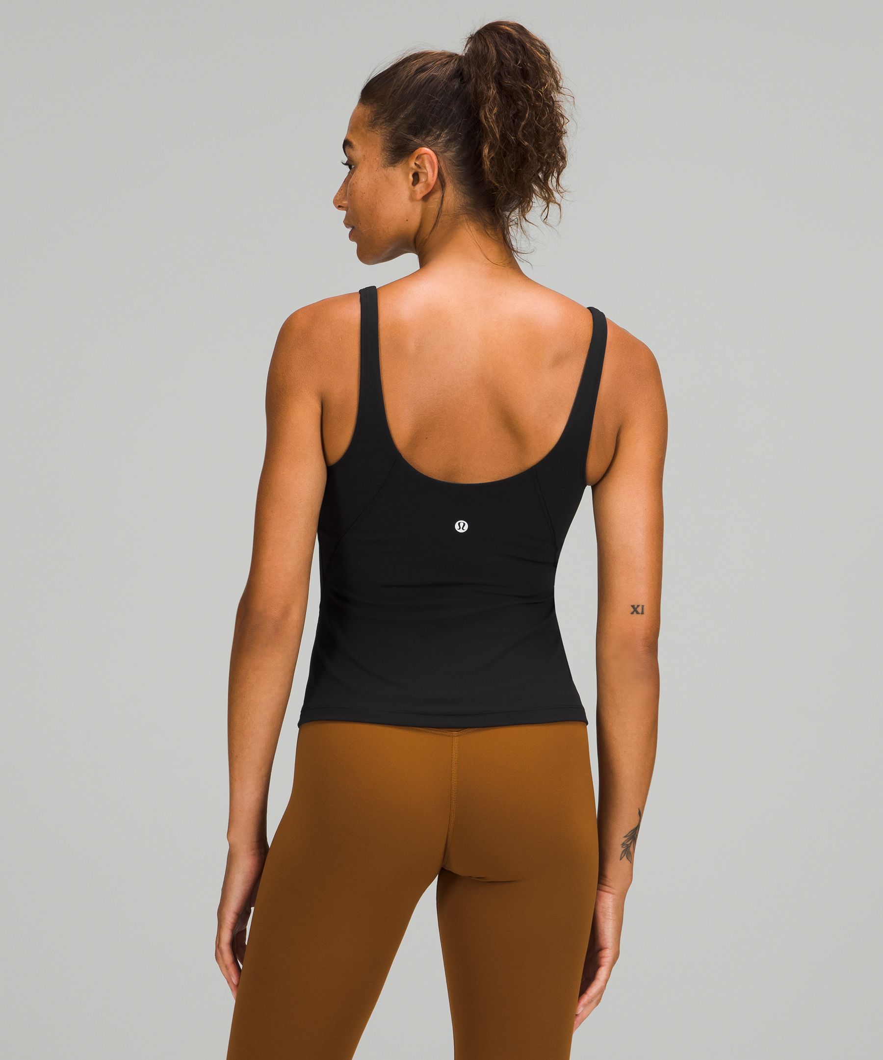 Scoop Neck Yoga Tank Top *Grid Texture