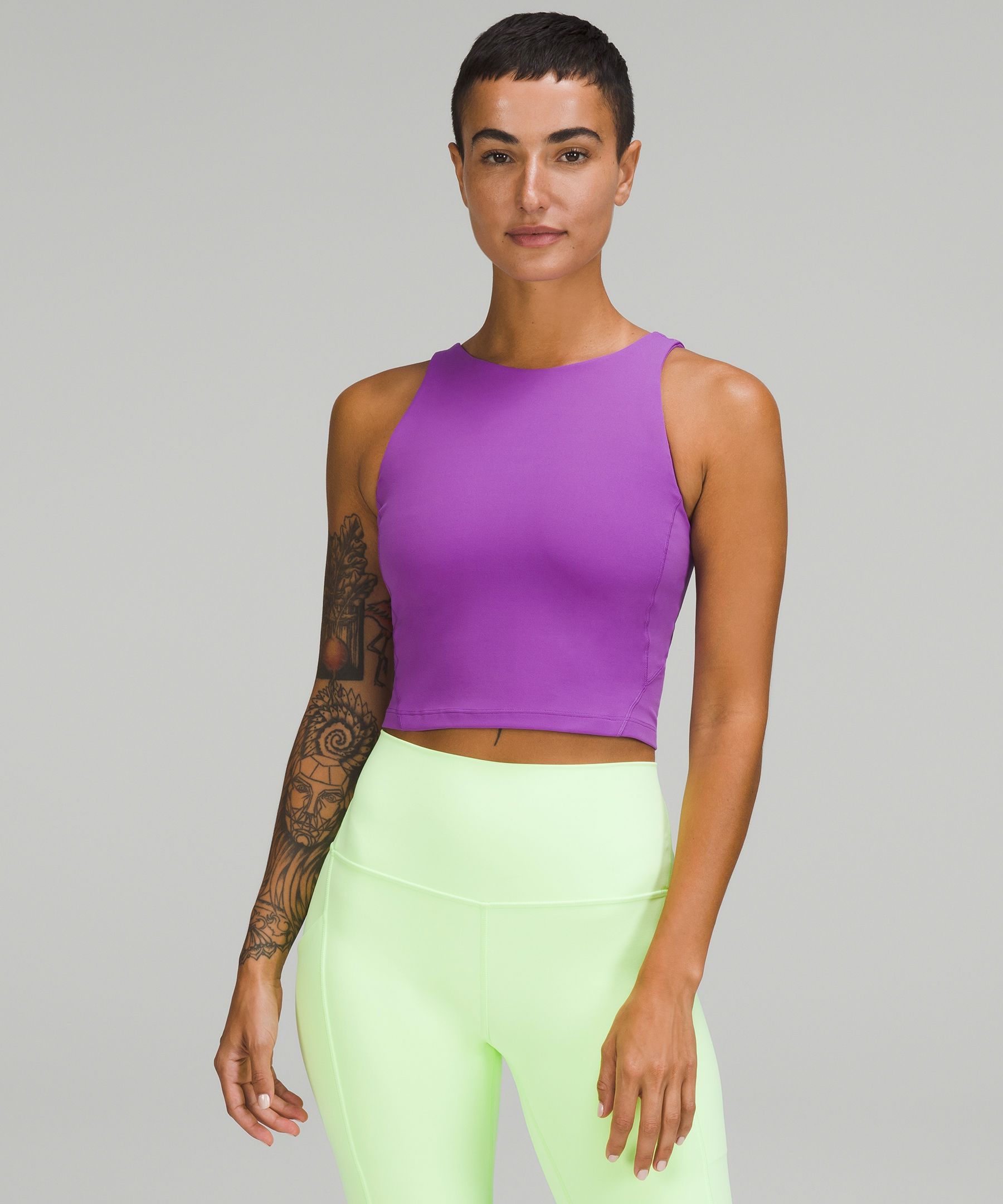 Sleek satin cami tank top lilac  Trendy Tank Tops - Lush Fashion