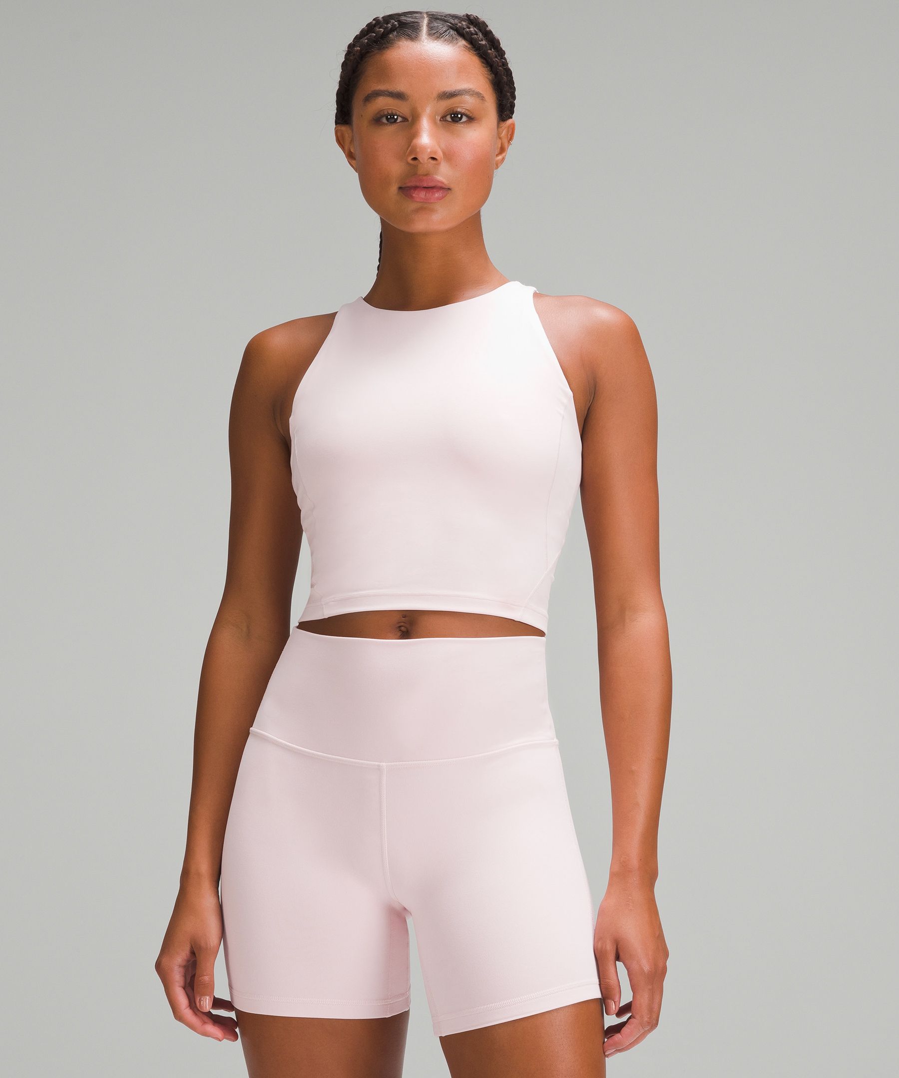 high neck align tank + black groove pants 💕 pink taupe is dreamy
