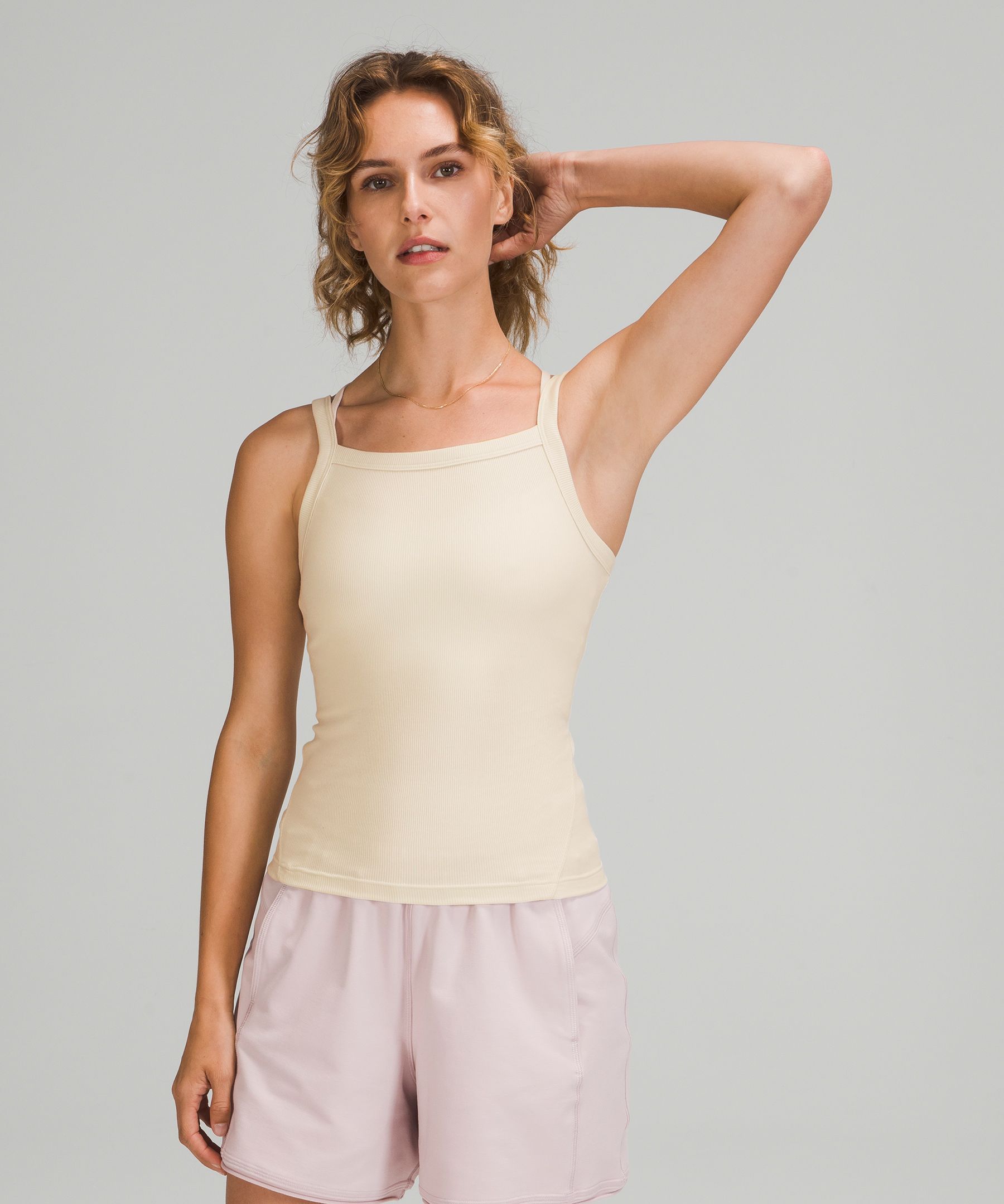 Elevate Ribbed Square Tank White – LC