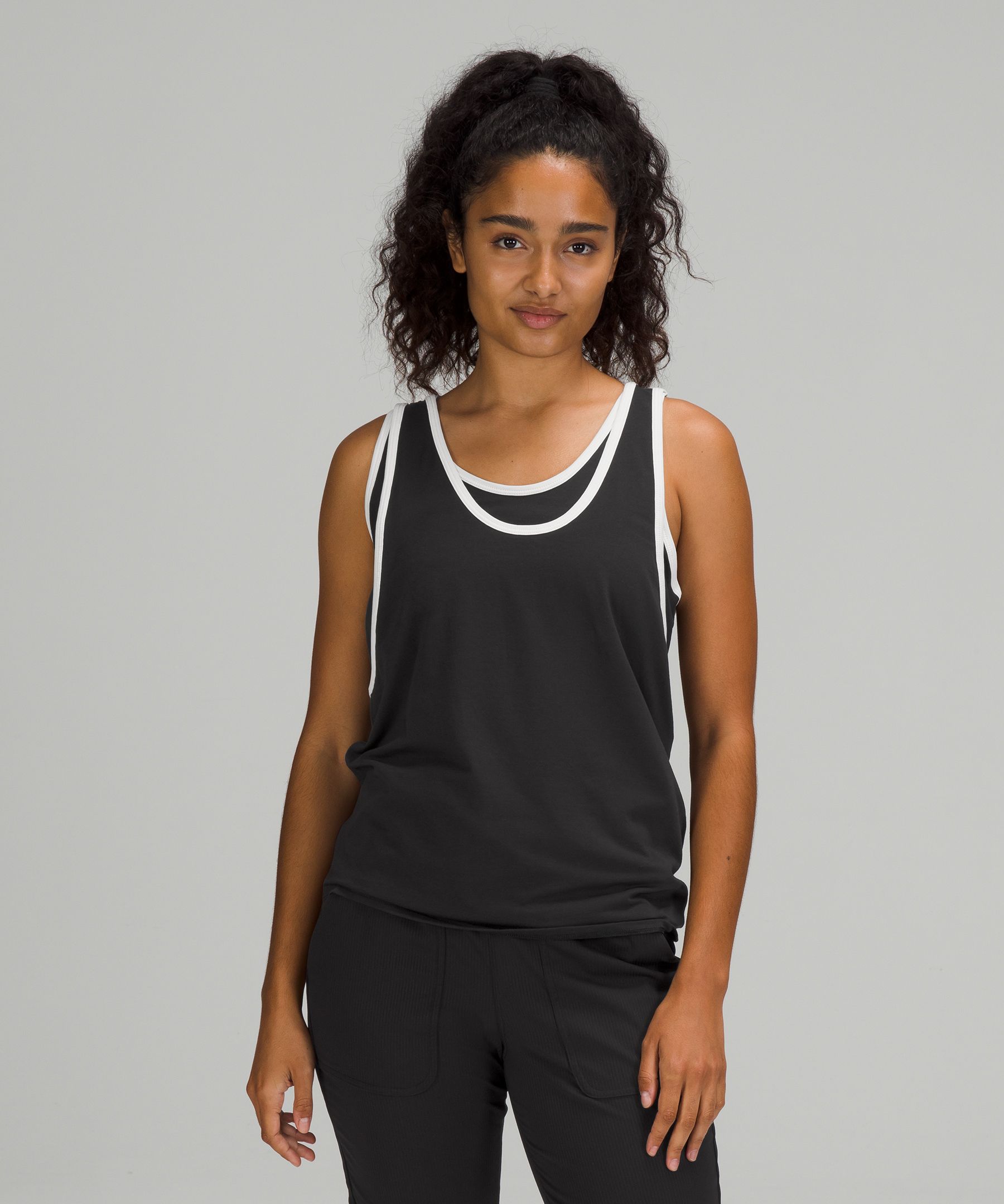 Lululemon No Limits Layering Drape Scoop Black Tank Top Racerback Sports Bra  4 S - Helia Beer Co