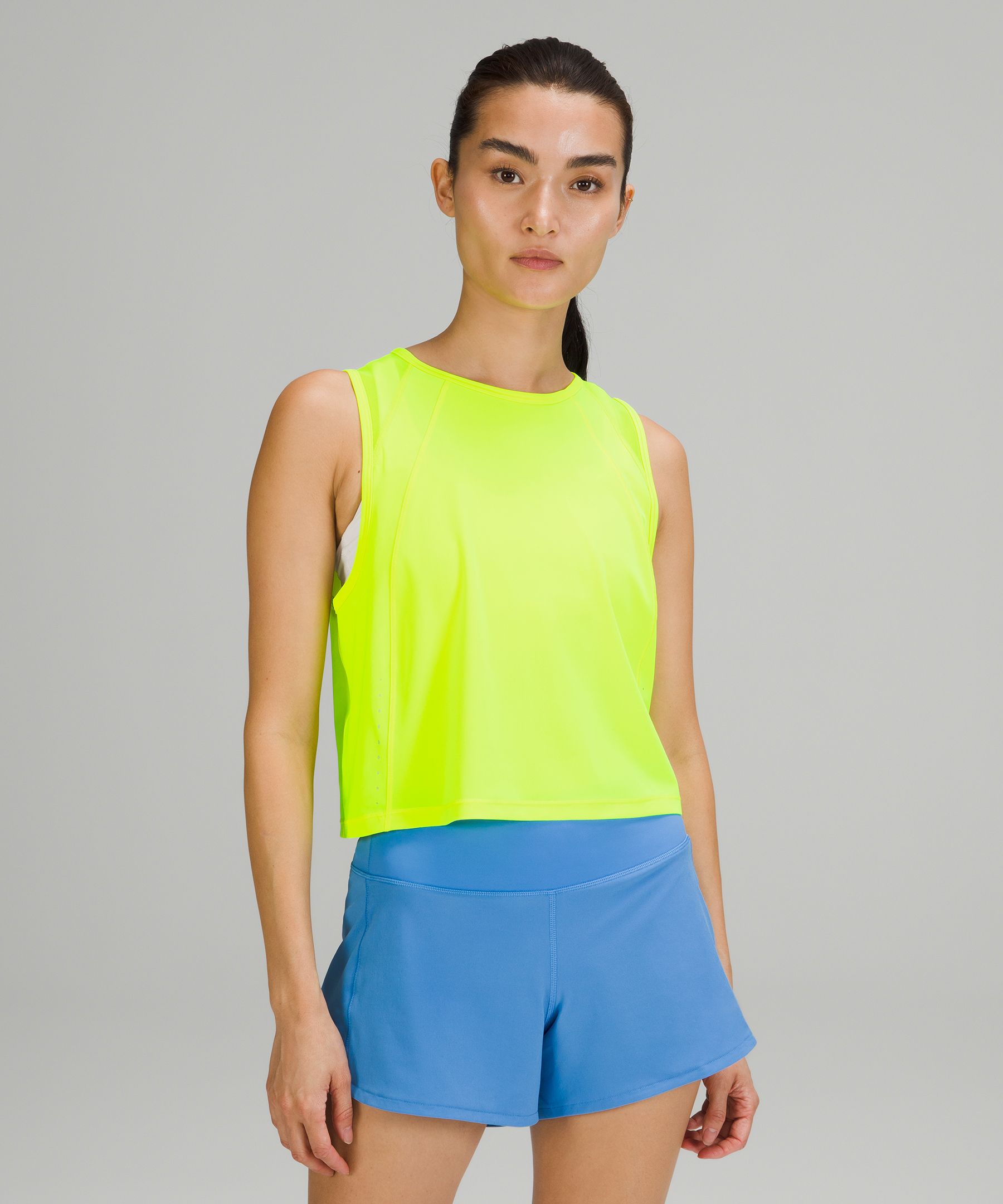 Lululemon Sculpt Cropped Tank Top In Electric Lemon