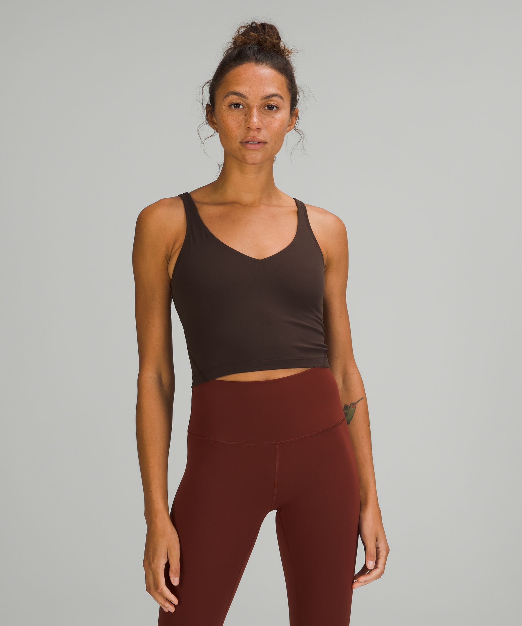 Thrifts In The 321, lululemon align tank drop⚡️ tan/coffee color align tank!  removable pads and brand new with tags! sizes: two 2, one 6. comment the