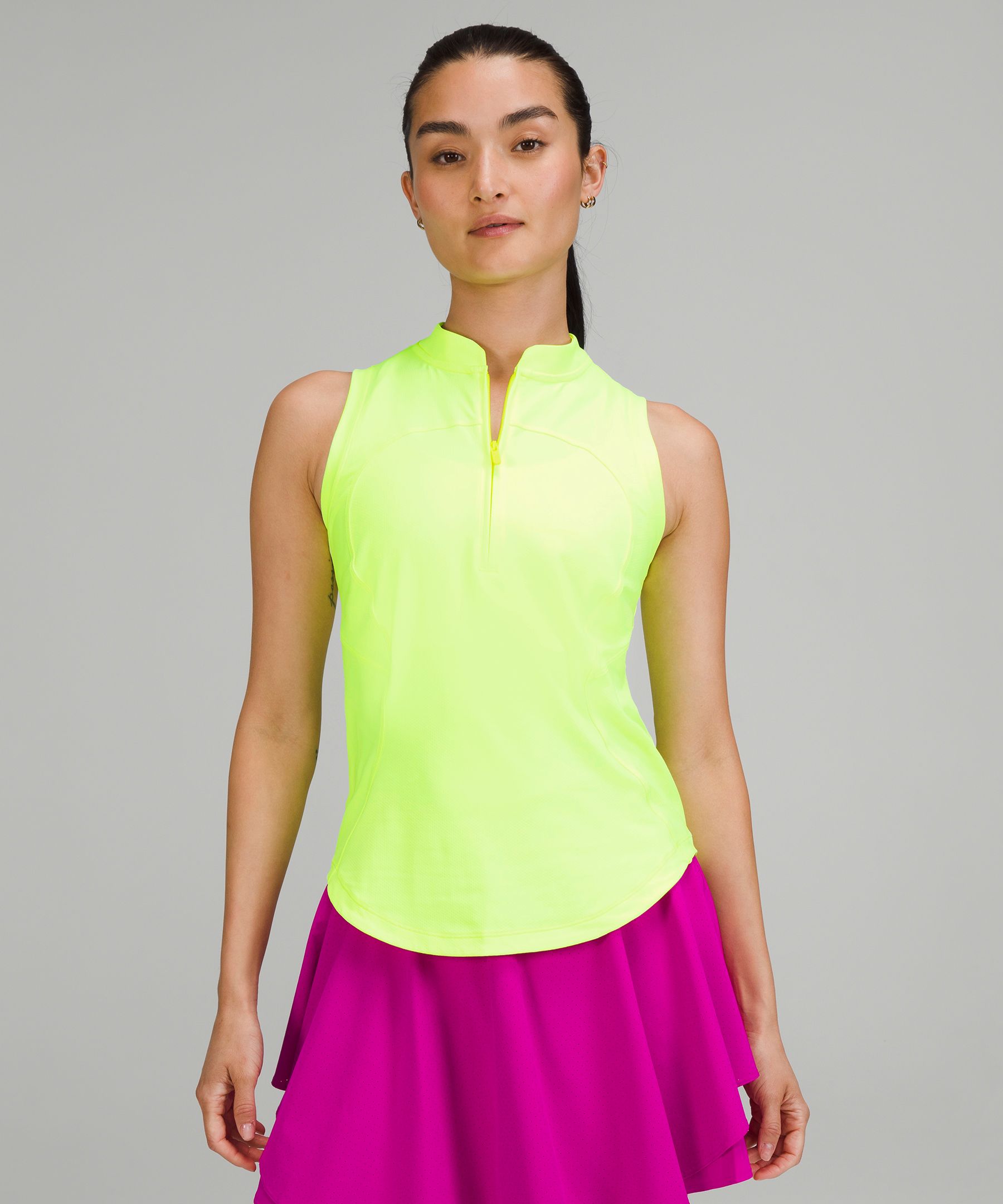 Lululemon Front Zip Mock-neck Tennis Tank Top