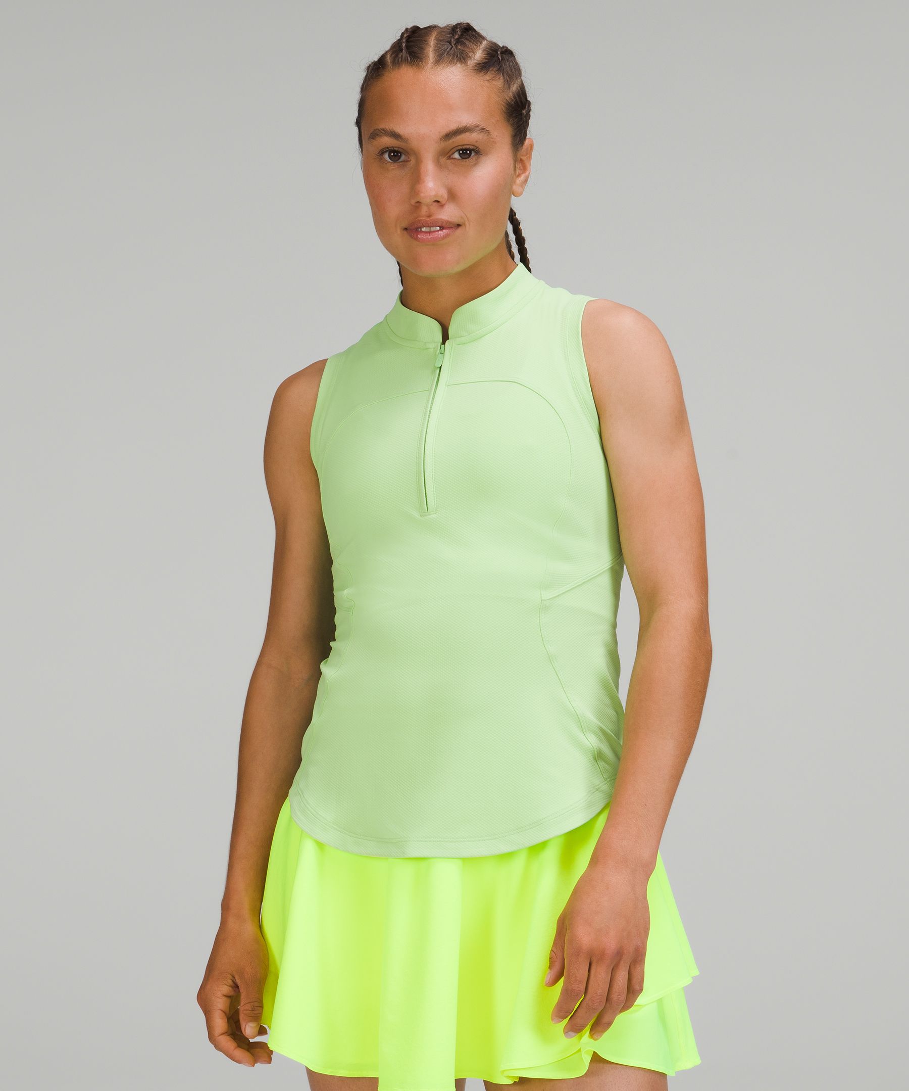 Lululemon Front Zip Mock-neck Tennis Tank Top