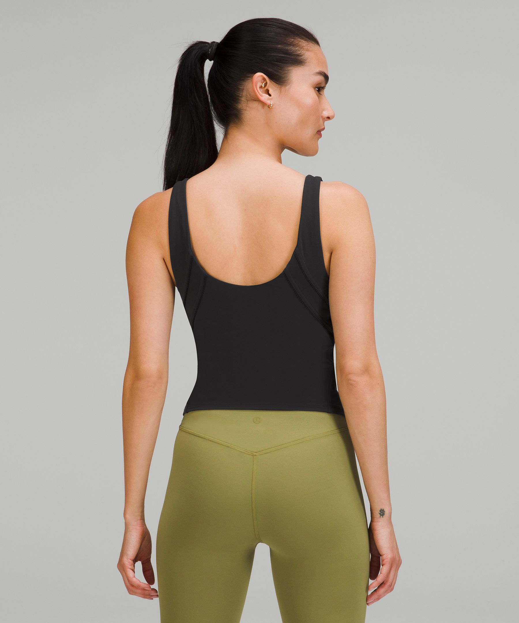 Nulu and Mesh-Back Shelf-Bra Yoga Tank Top