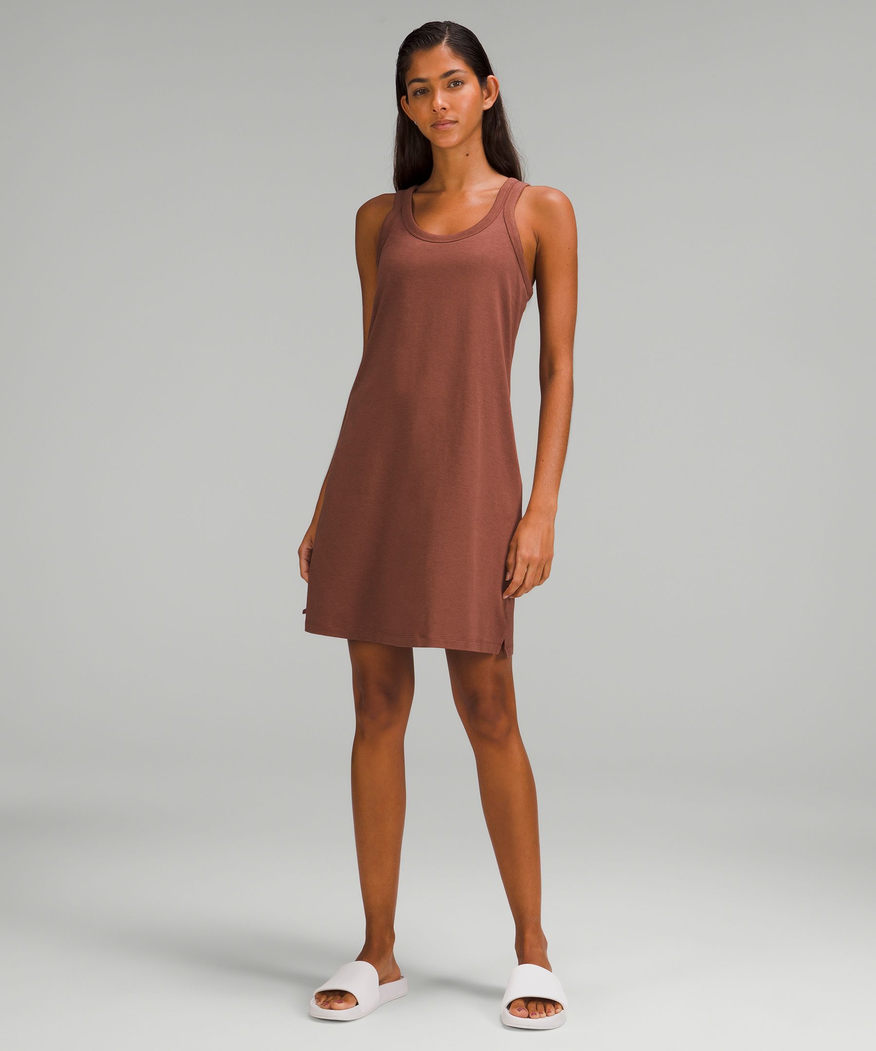 Lululemon Classic-fit Cotton-blend Scoop Dress In Ancient Copper