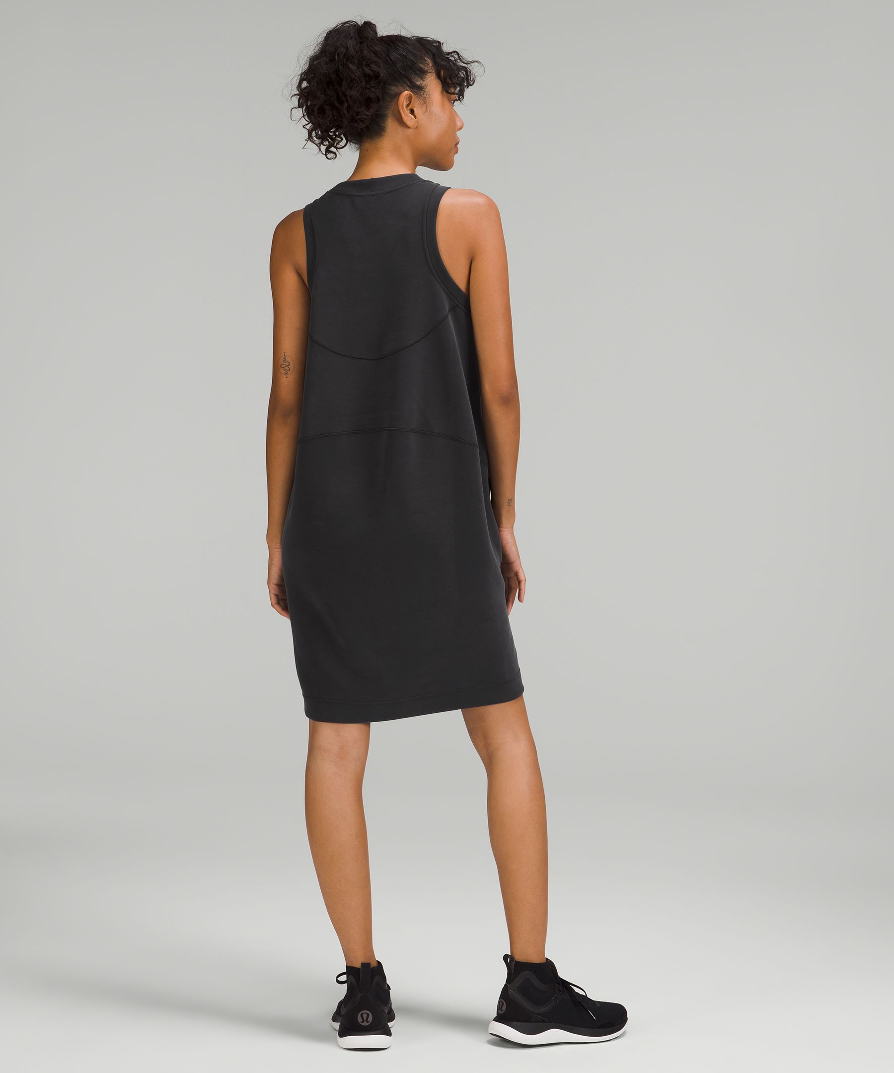 Lululemon Ease of it All V-Neck Midi Dress Softstreme - Black - lulu  fanatics